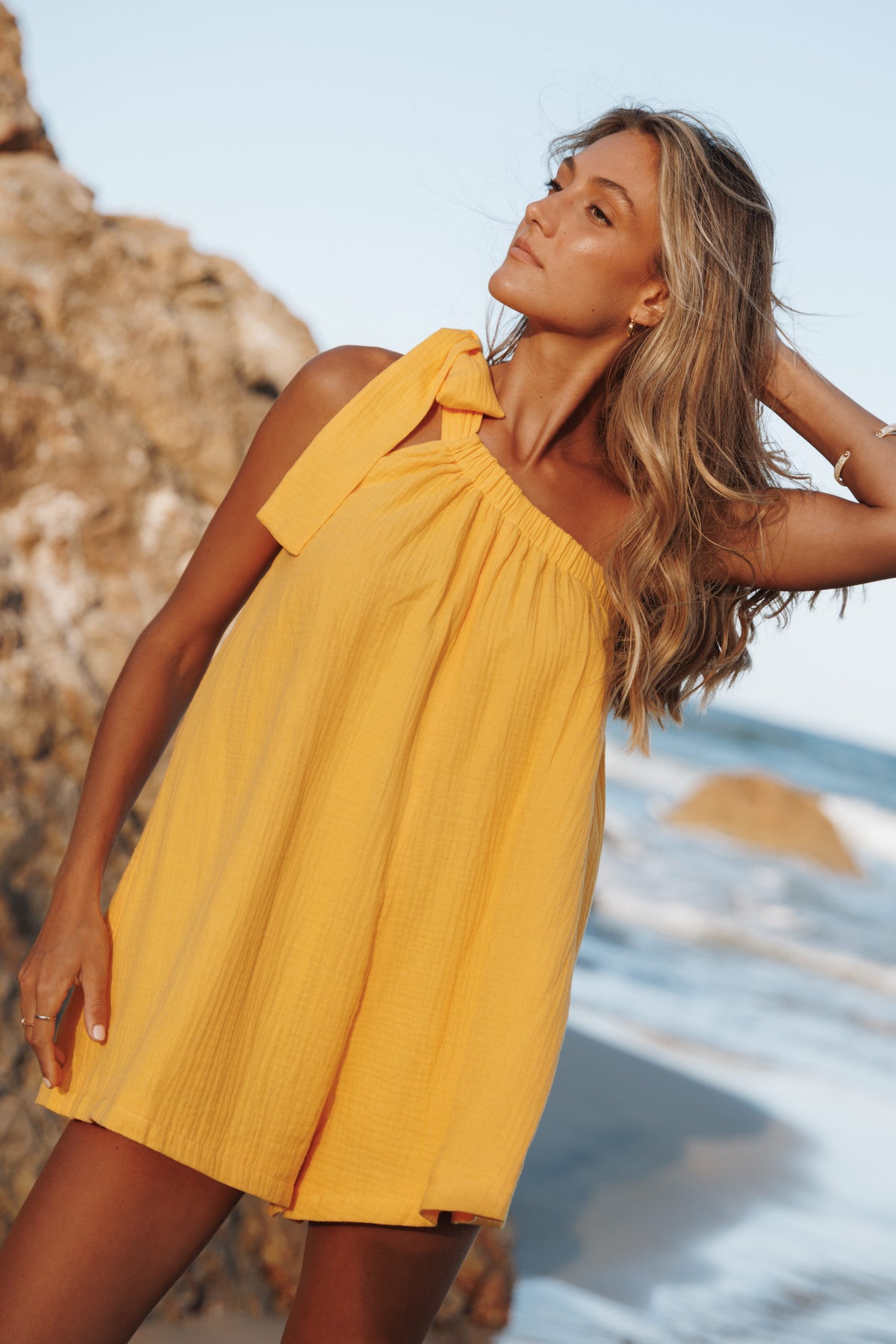 Miffy One Shoulder Romper in Mango – view 1 of 8