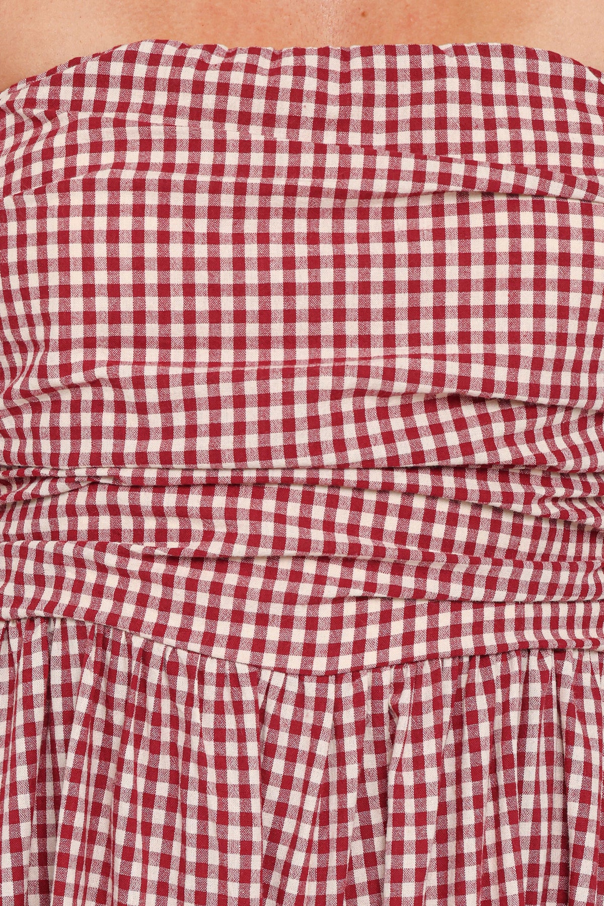 Paige Strapless Jumpsuit in Red Gingham – view 6 of 6