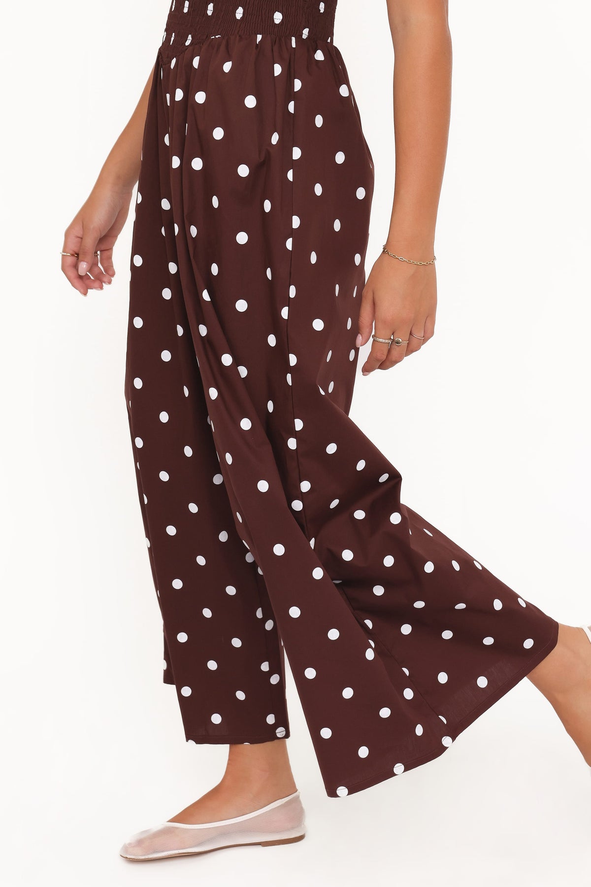 Paloma Jumpsuit in Chocolate Polka Dot – view 6 of 7