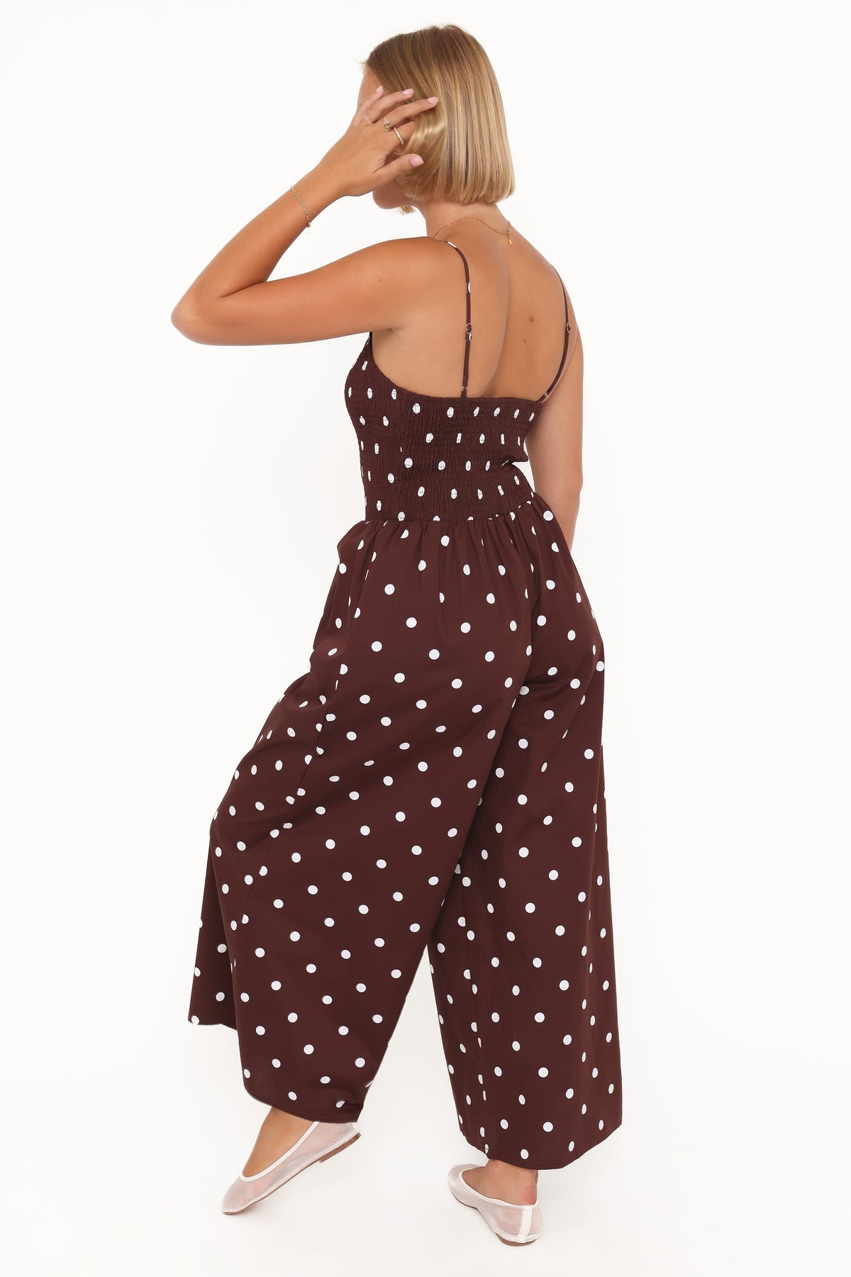 Paloma Jumpsuit in Chocolate Polka Dot – view 4 of 7