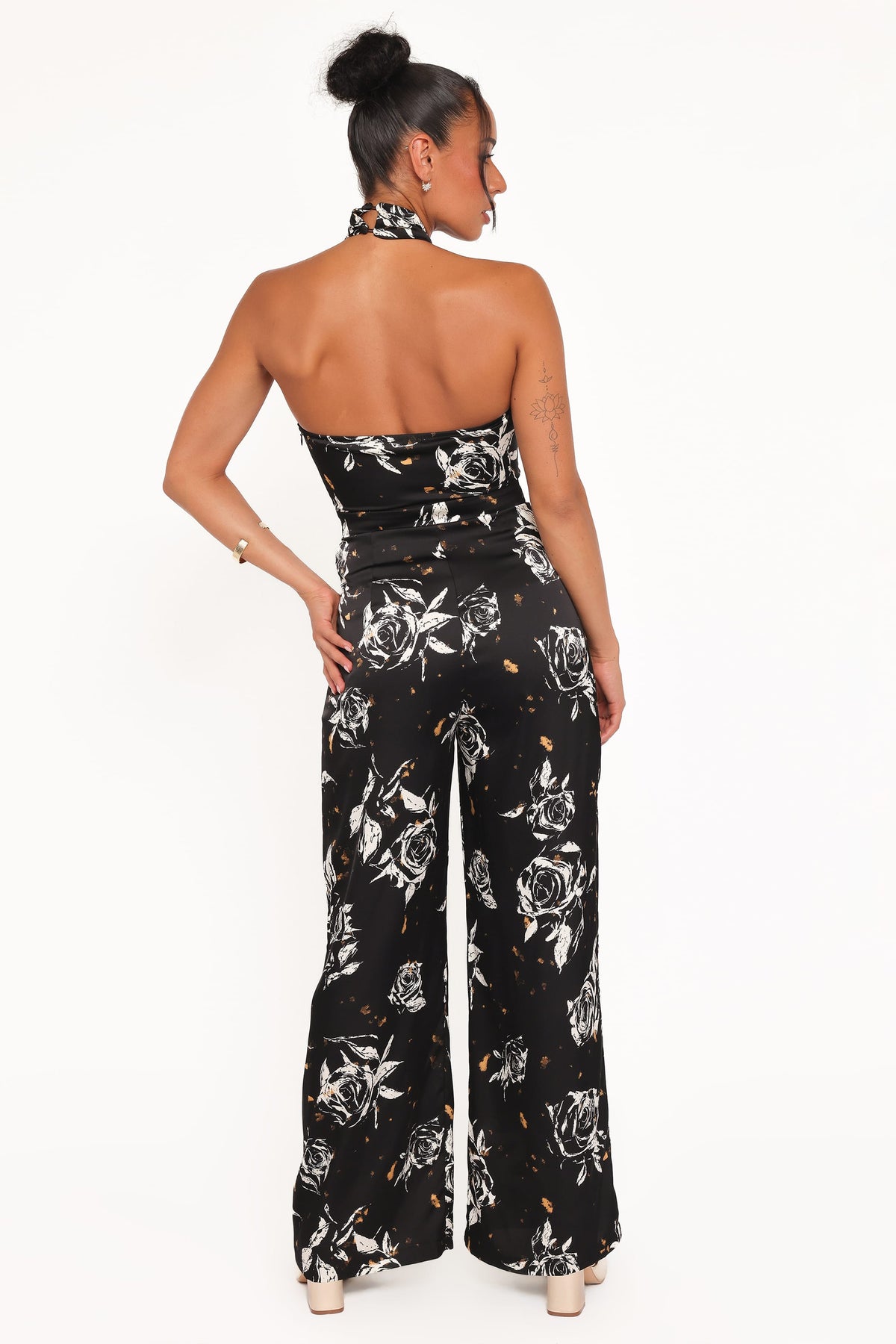 Raelynn Halter Jumpsuit in Black Floral – view 5 of 8