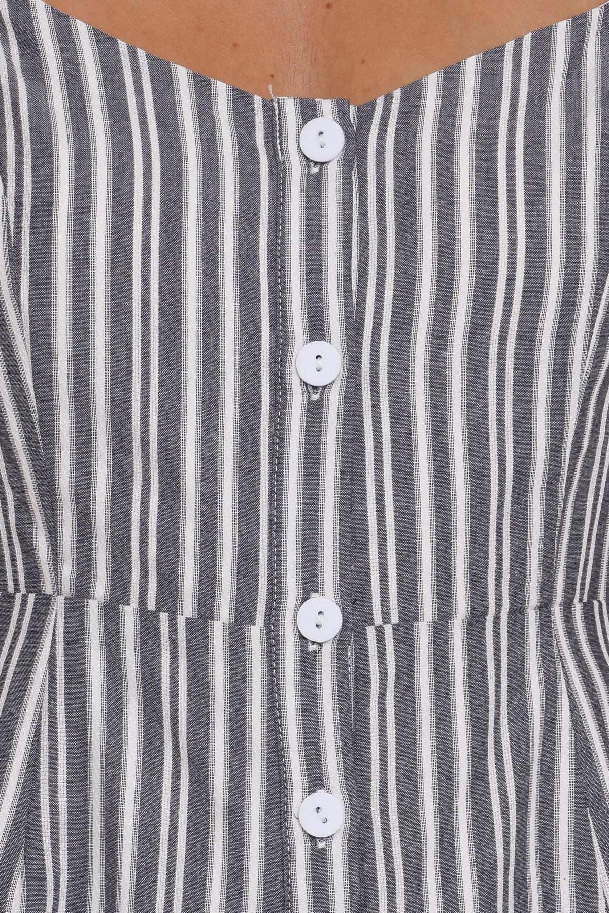 Reesa Romper in Smoke Stripe – view 6 of 6