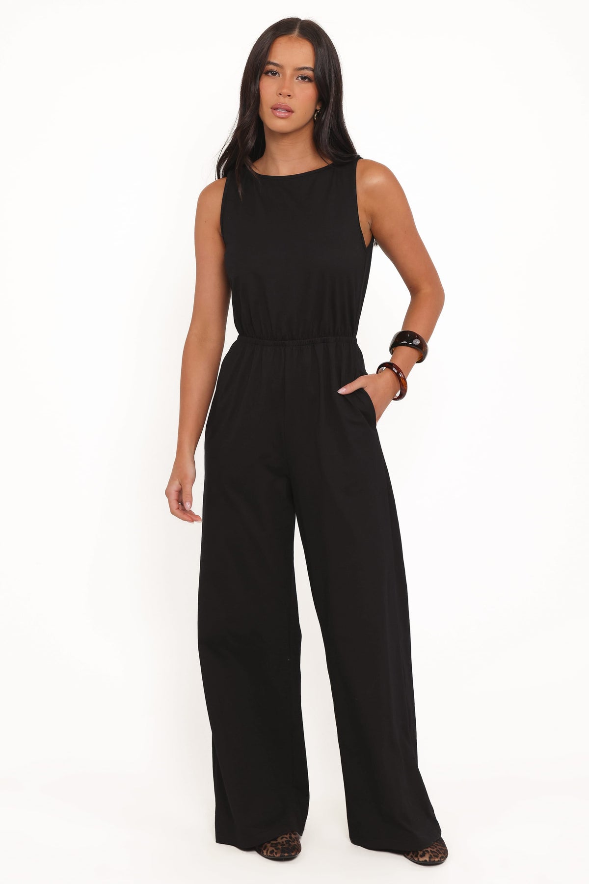 Sansa Stretch Jumpsuit in Black – view 1 of 6