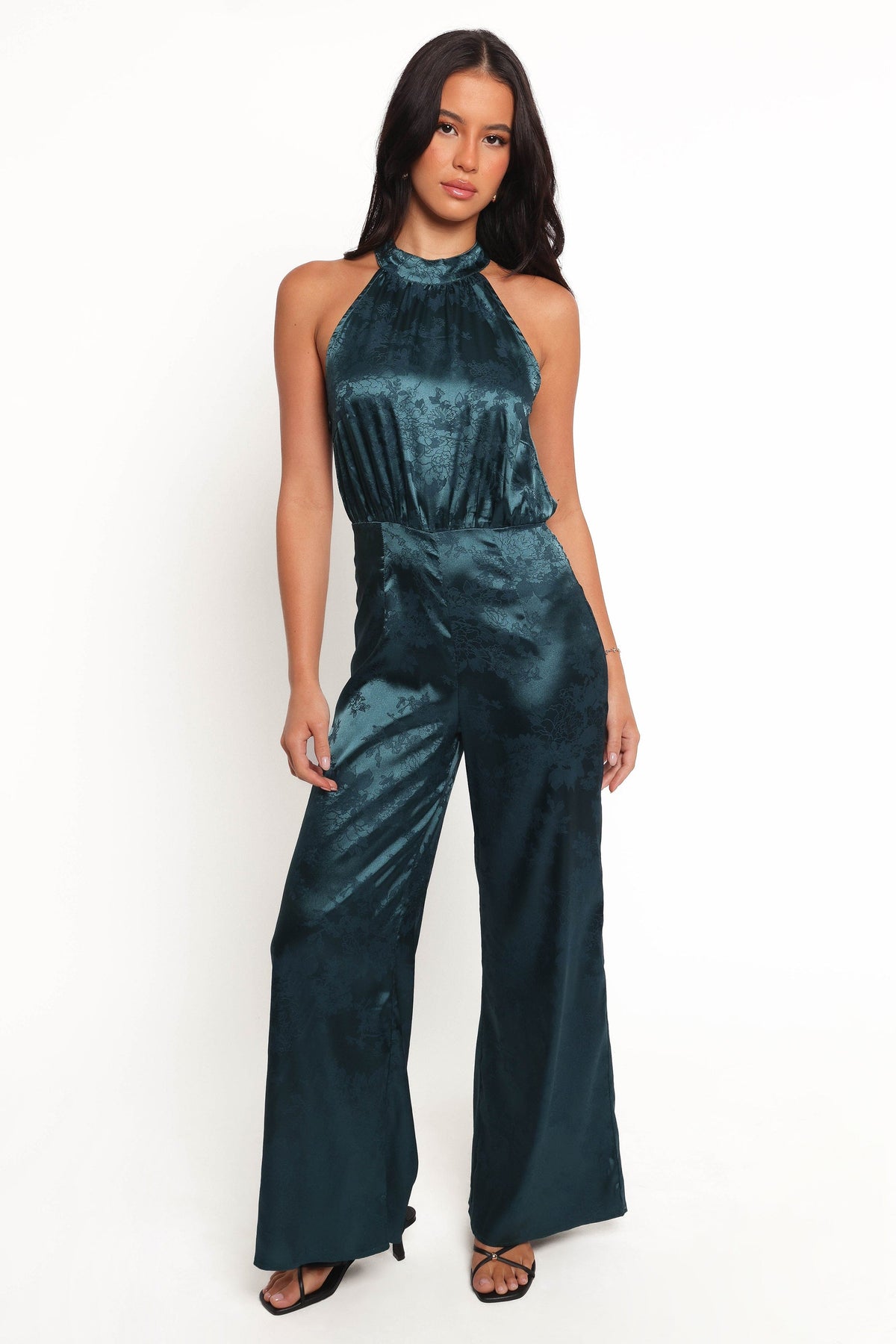 Shellbie High Neck Jumpsuit in Teal – view 3 of 7