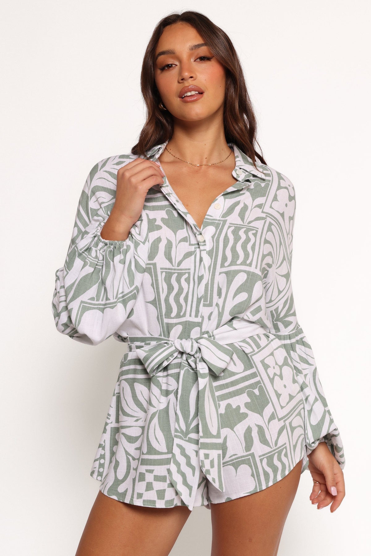 Tansy Romper in Sage Print – view 3 of 8