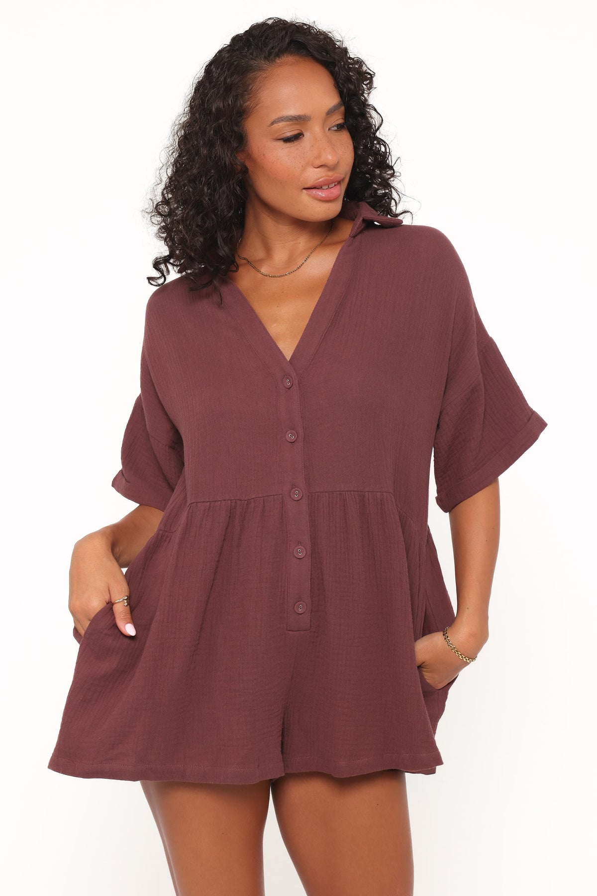 Winny Romper in Chocolate – view 1 of 6