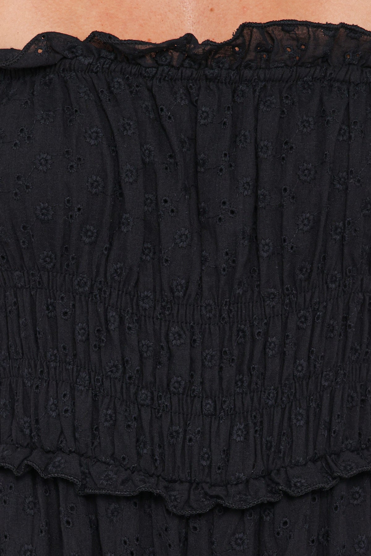 Yulissa Strapless Jumpsuit in Black Broderie – view 6 of 7