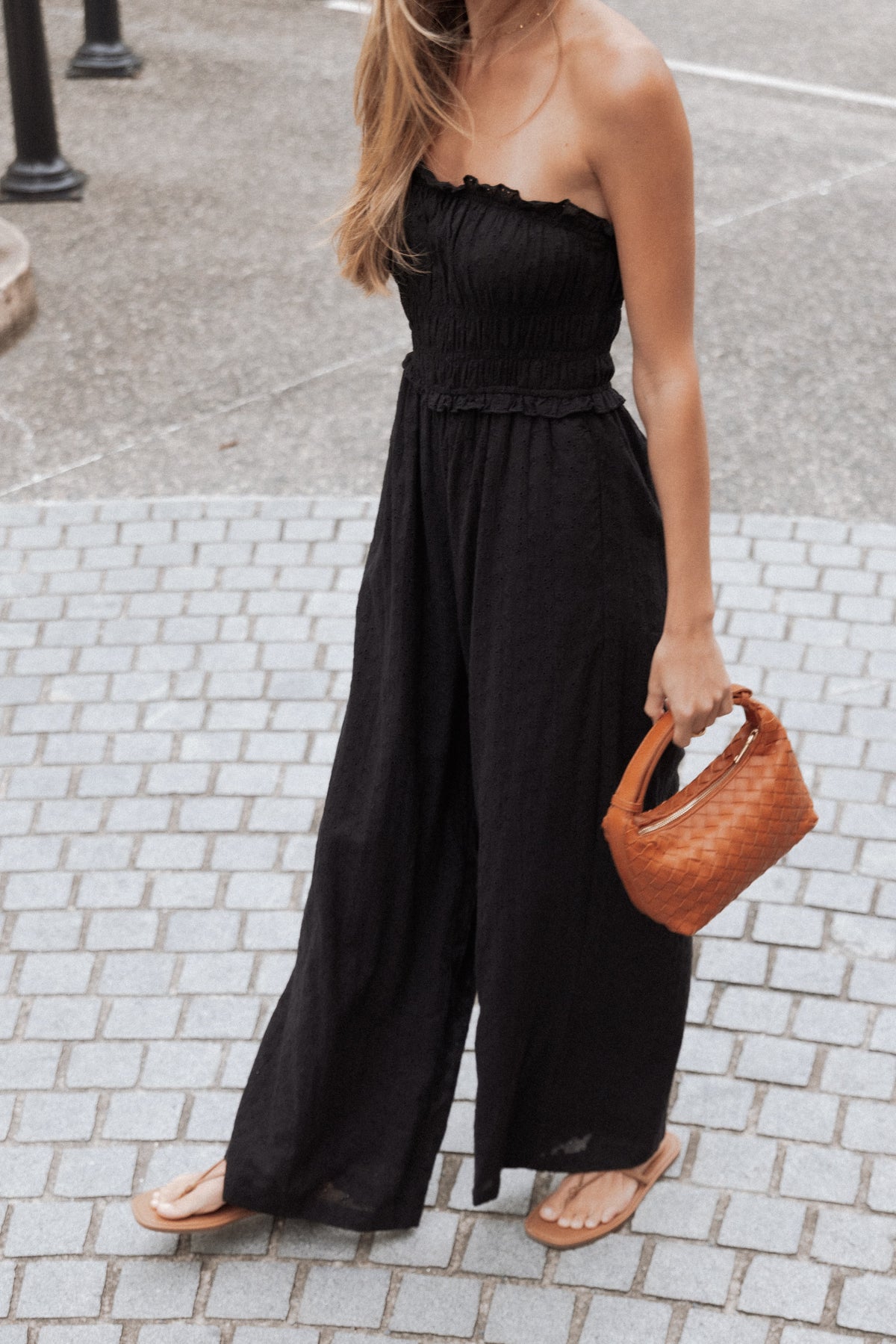Yulissa Strapless Jumpsuit in Black Broderie – view 7 of 7