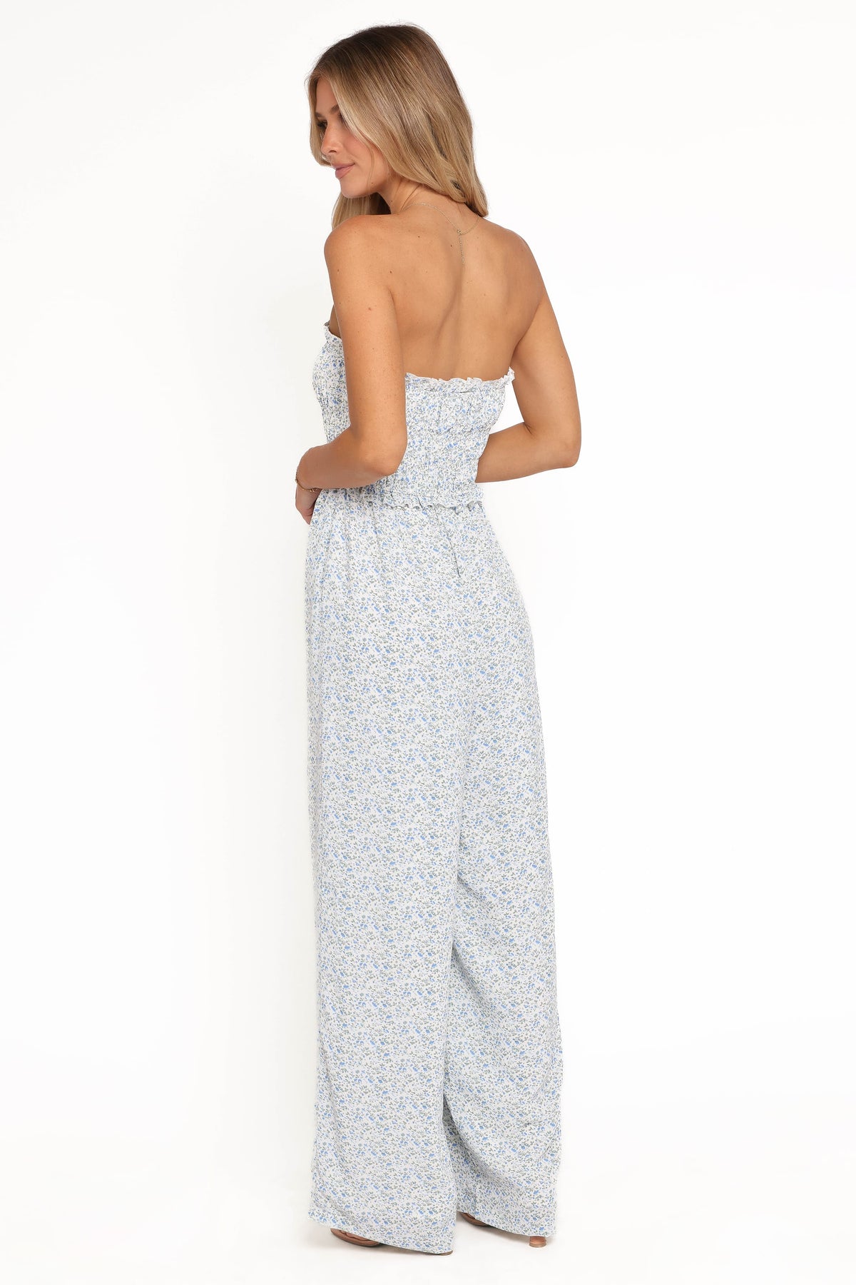 Yulissa Strapless Jumpsuit in Blue Floral – view 5 of 7