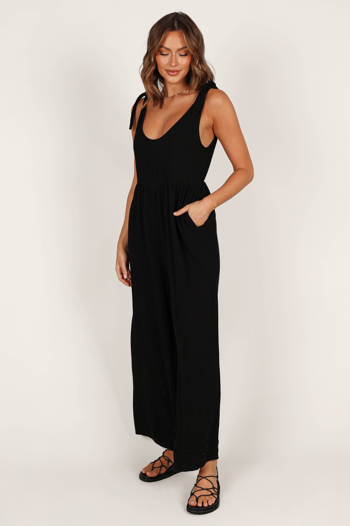 Ayla Linen Jumpsuit in Black – view 3 of 6