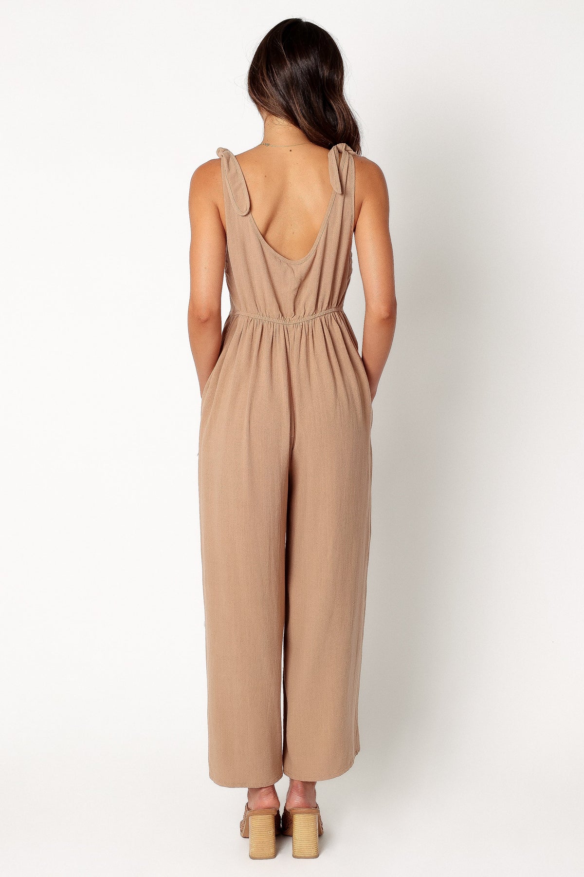 Ayla Linen Jumpsuit in Mocha – view 5 of 10
