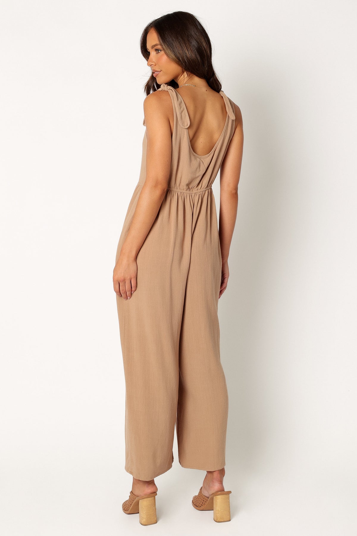 Ayla Linen Jumpsuit in Mocha – view 3 of 10