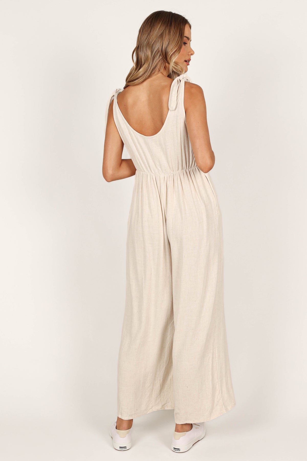 Ayla Linen Jumpsuit in Oatmeal – view 4 of 7