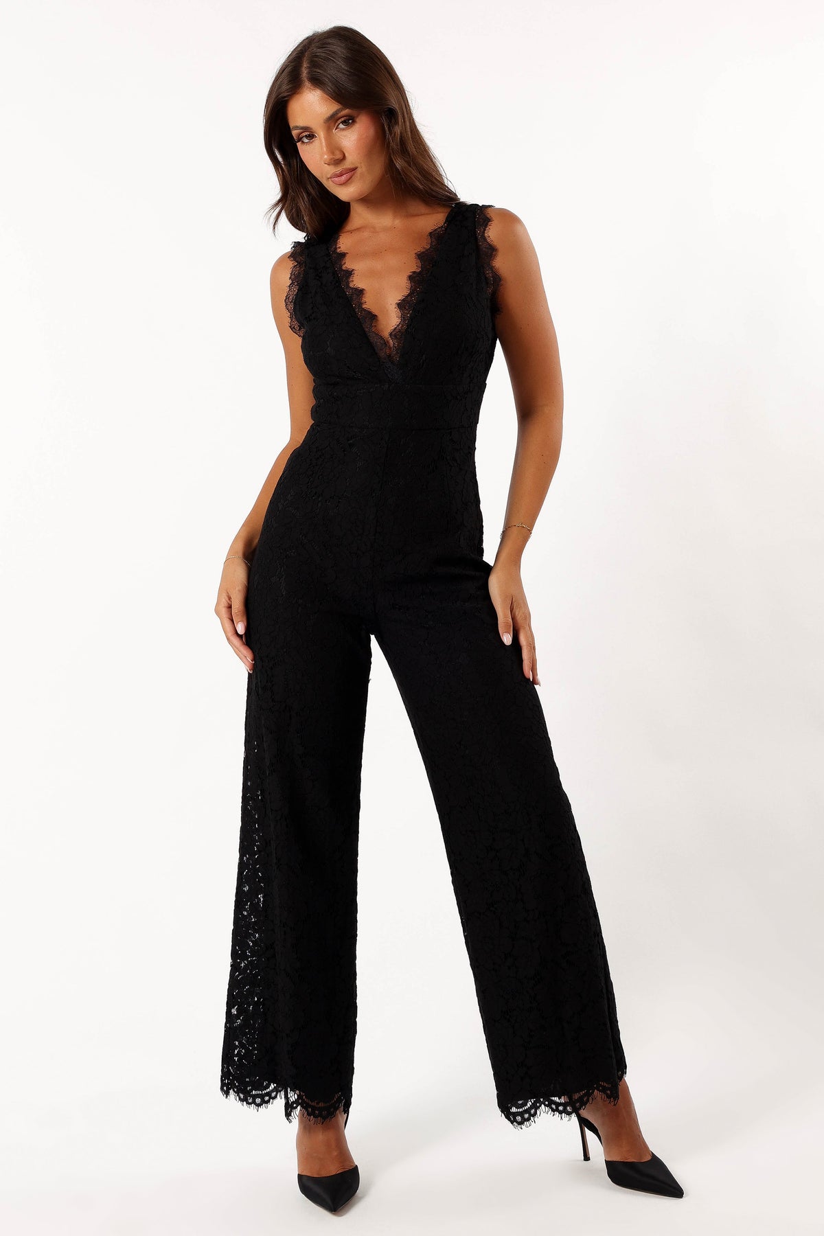 Eloise Lace Jumpsuit in Black – view 3 of 9
