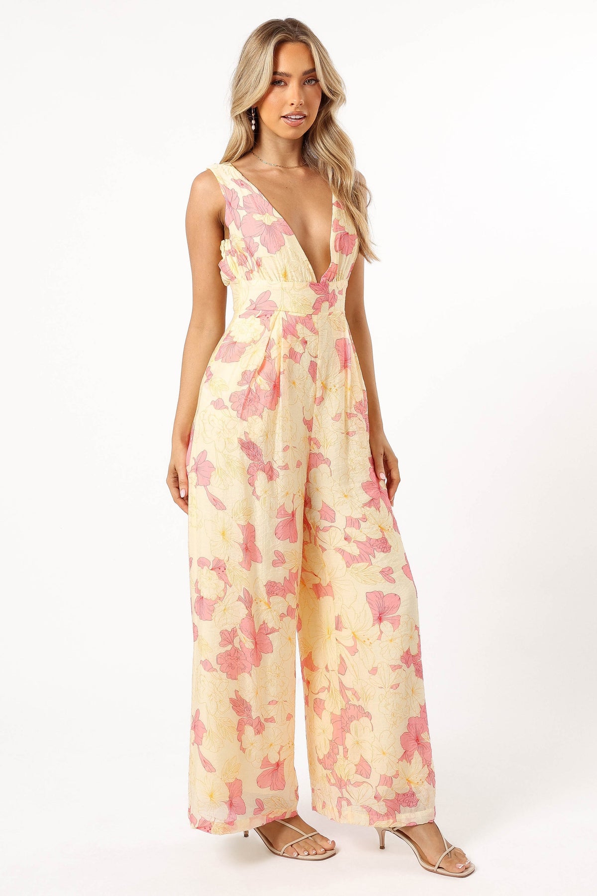 Halle Jumpsuit in Yellow Pink – view 5 of 9