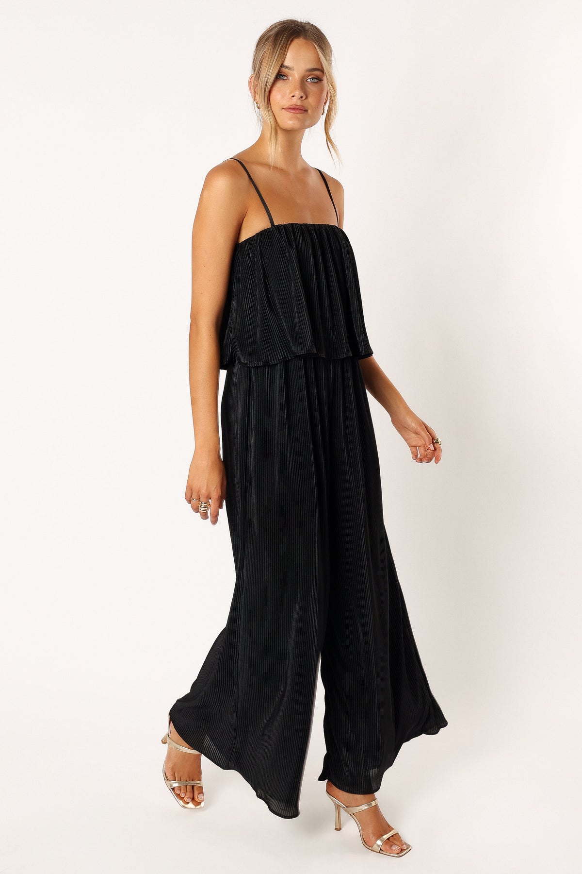 Jillian Plisse Jumpsuit in Black – view 4 of 8