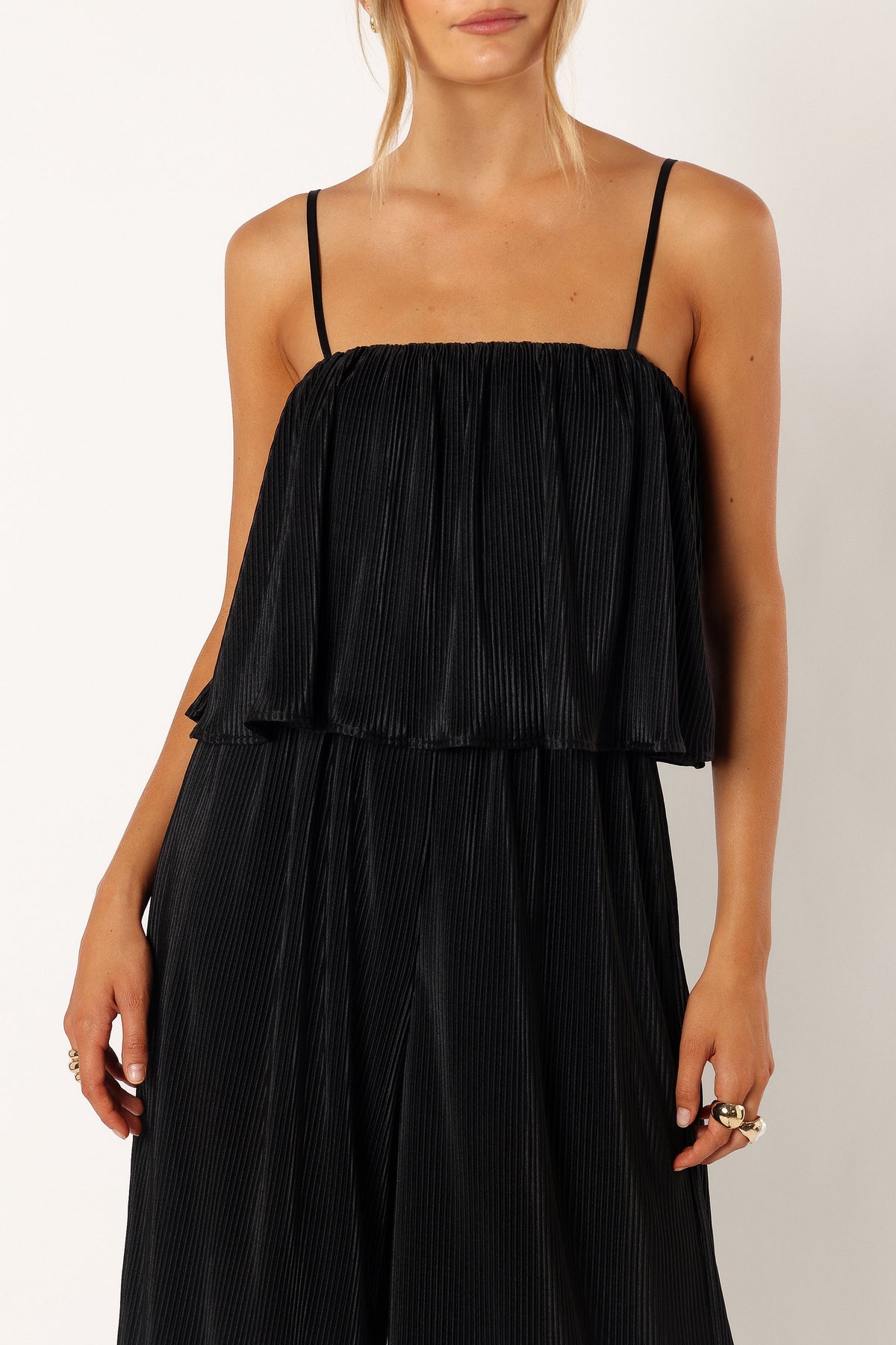 Jillian Plisse Jumpsuit in Black – view 7 of 8
