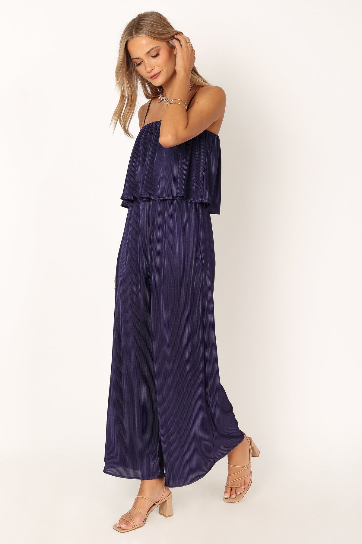 Jillian Plisse Jumpsuit in Navy – view 4 of 7