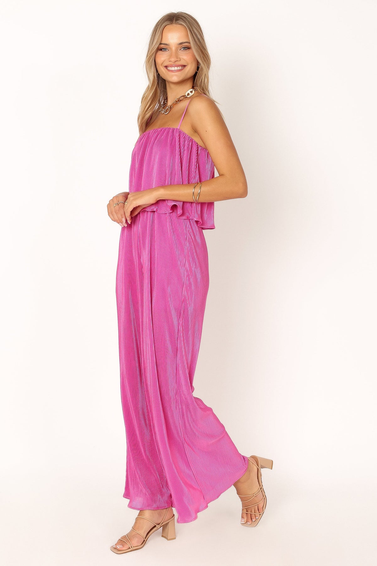 Jillian Plisse Jumpsuit in Orchid – view 3 of 6