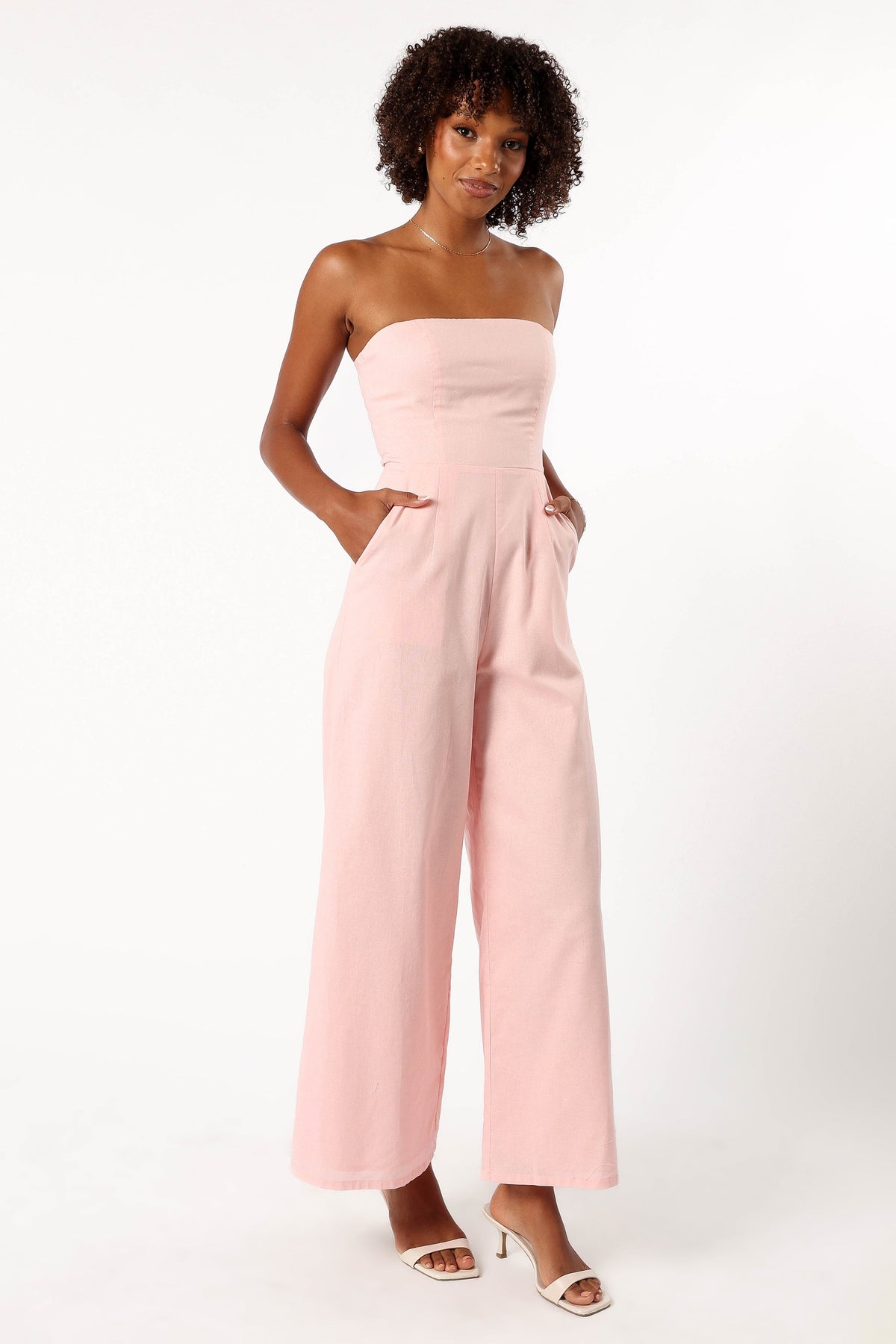 Jodie Strapless Jumpsuit in Pale Pink – view 6 of 8