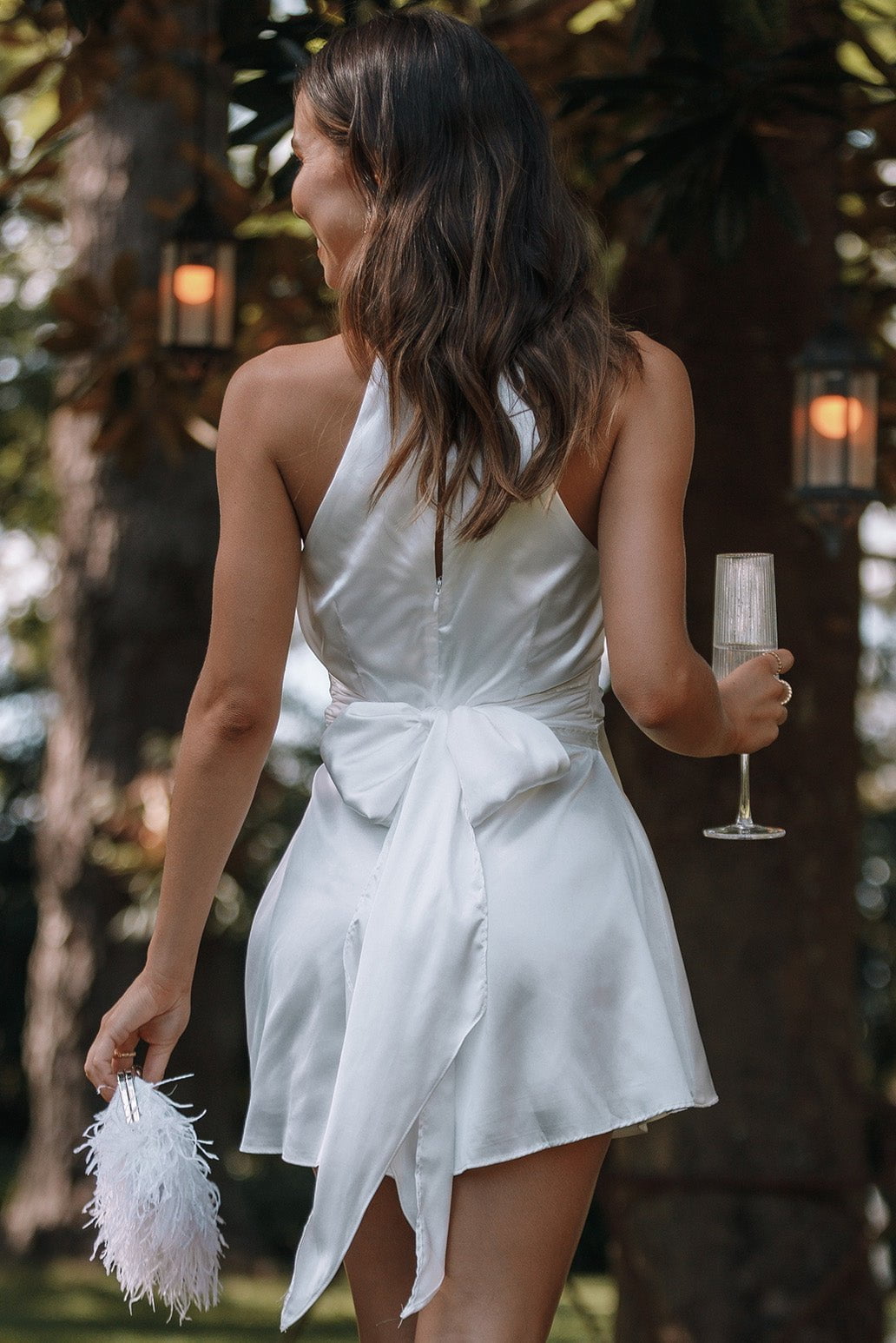 Odilia Tie Waist Romper in White – view 1 of 11