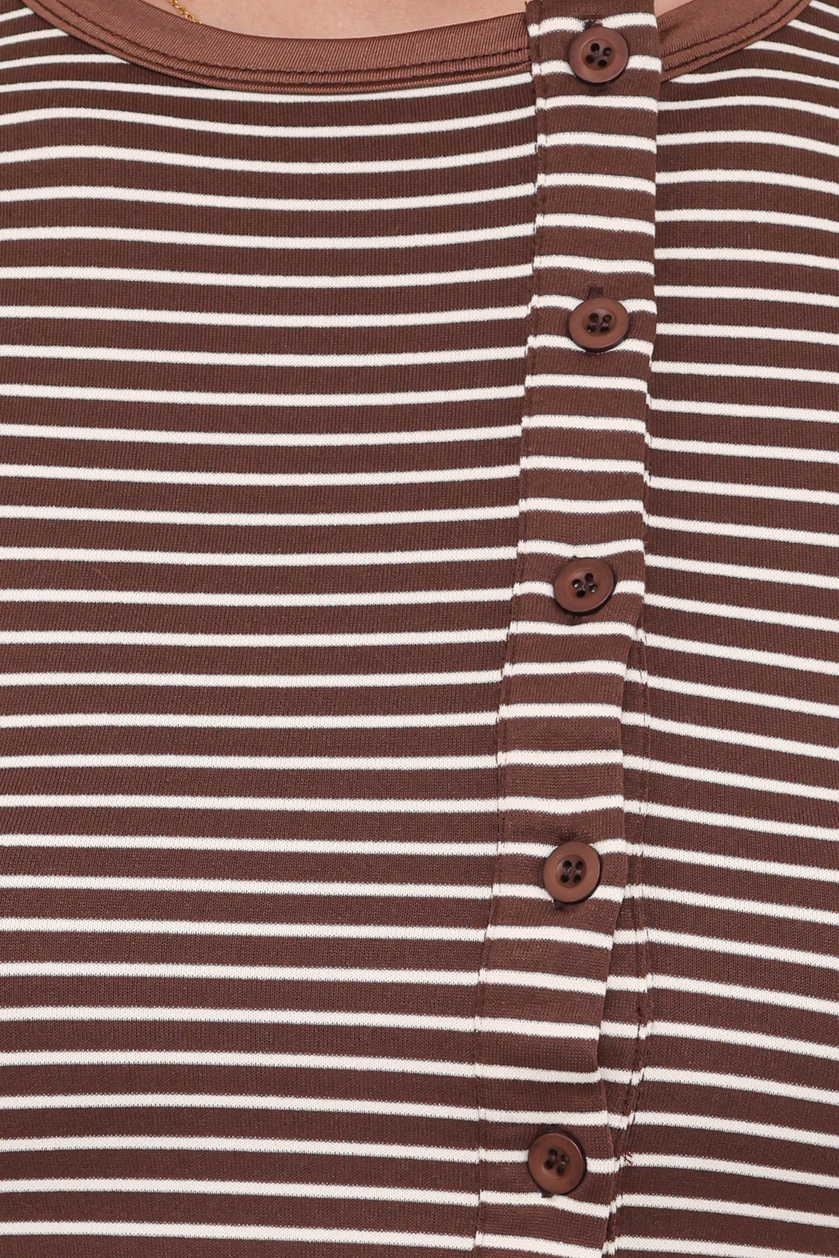 Adeline Two Piece Set in Brown/Cream Stripe – view 8 of 9