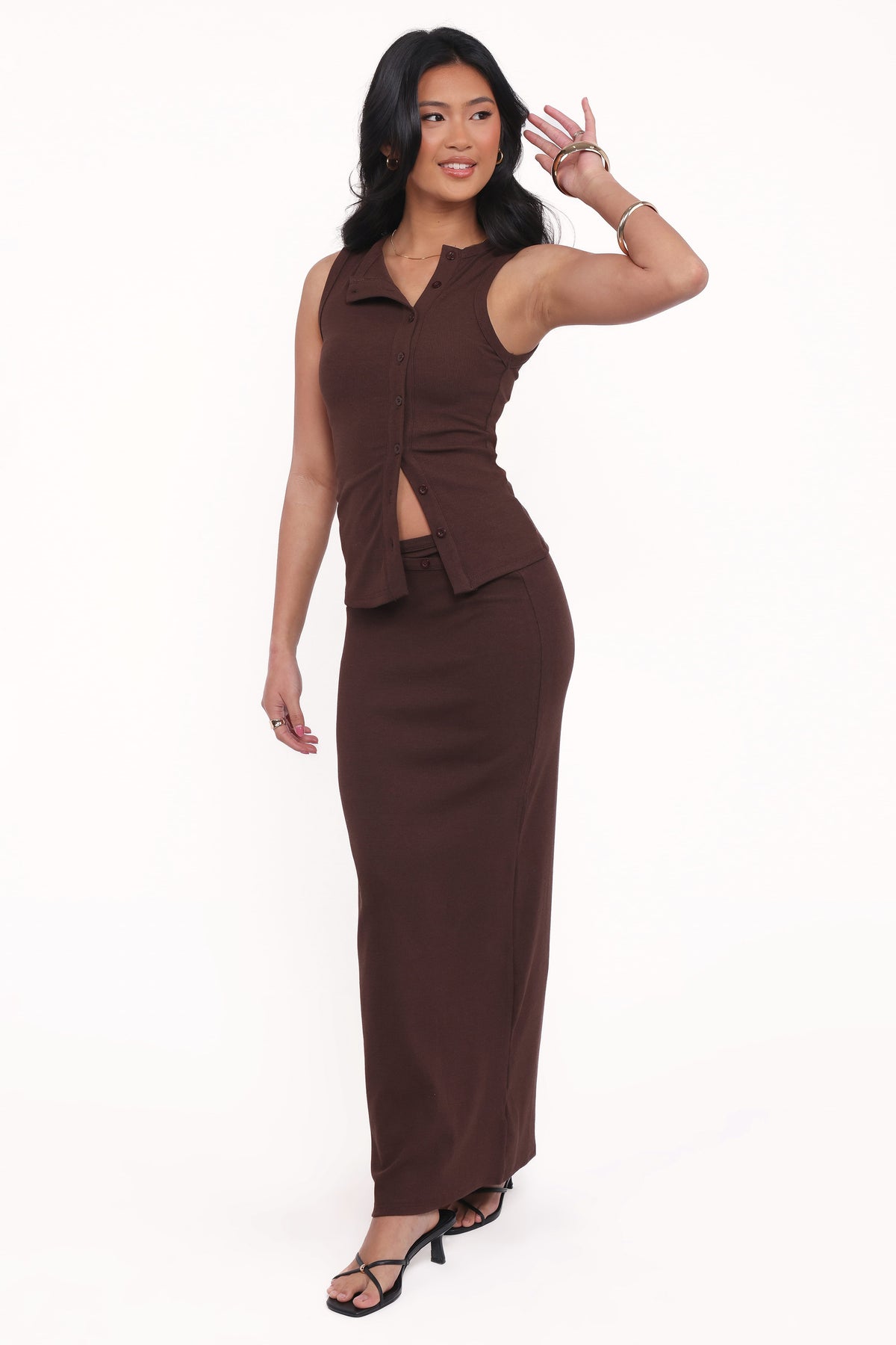 Adeline Two Piece Set in Chocolate – view 3 of 6