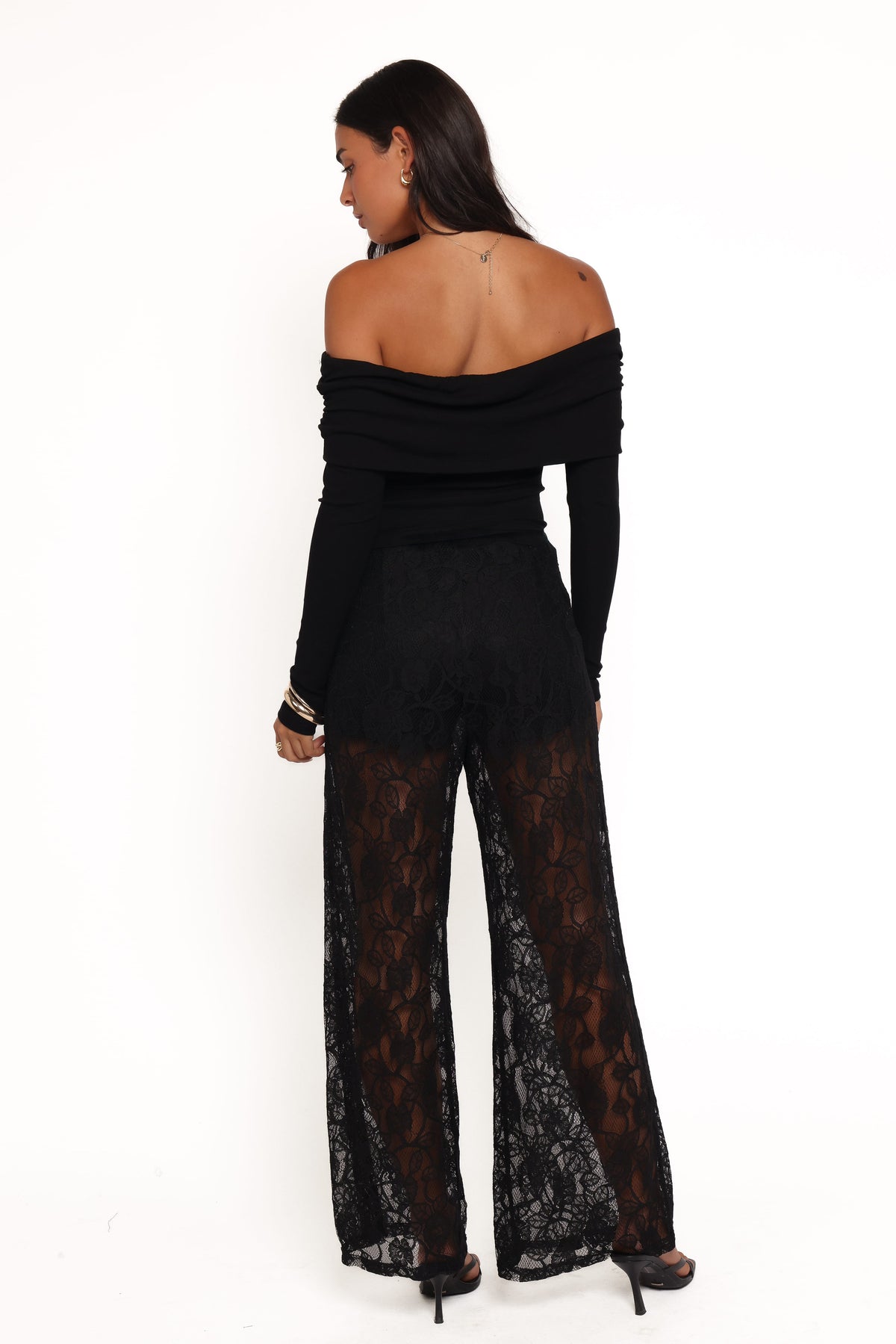 Alina Lace Pant Set in Black – view 4 of 7