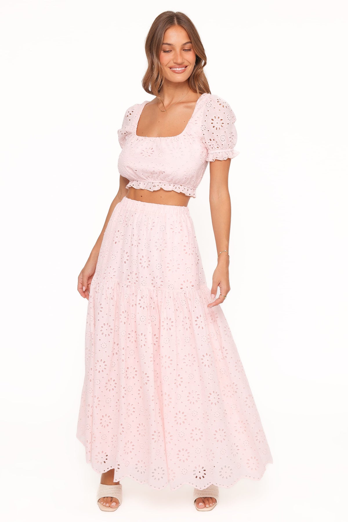 Angelina Skirt Set in Pink Broiderie – view 2 of 9