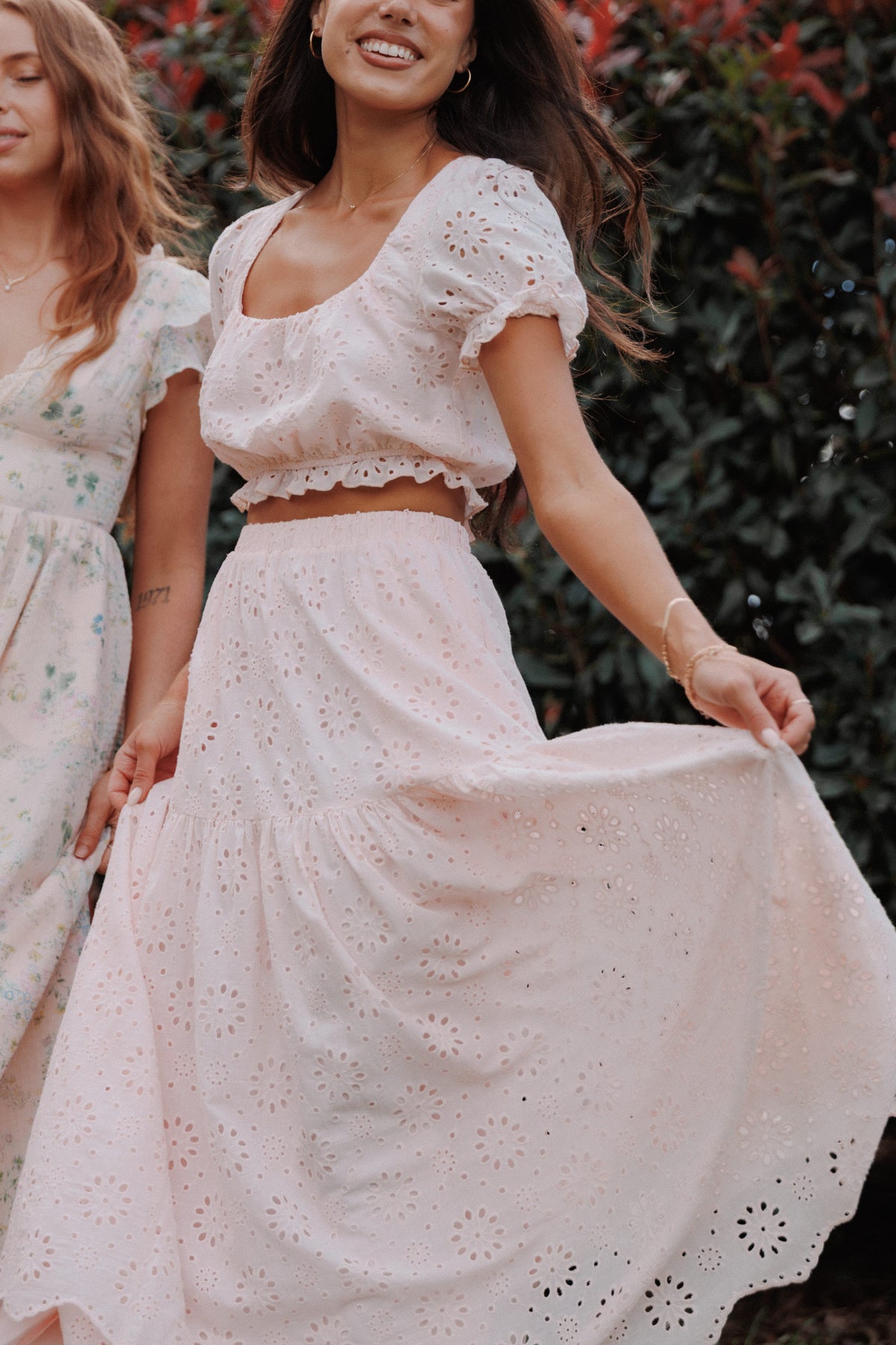 Angelina Skirt Set in Pink Broiderie – view 1 of 9