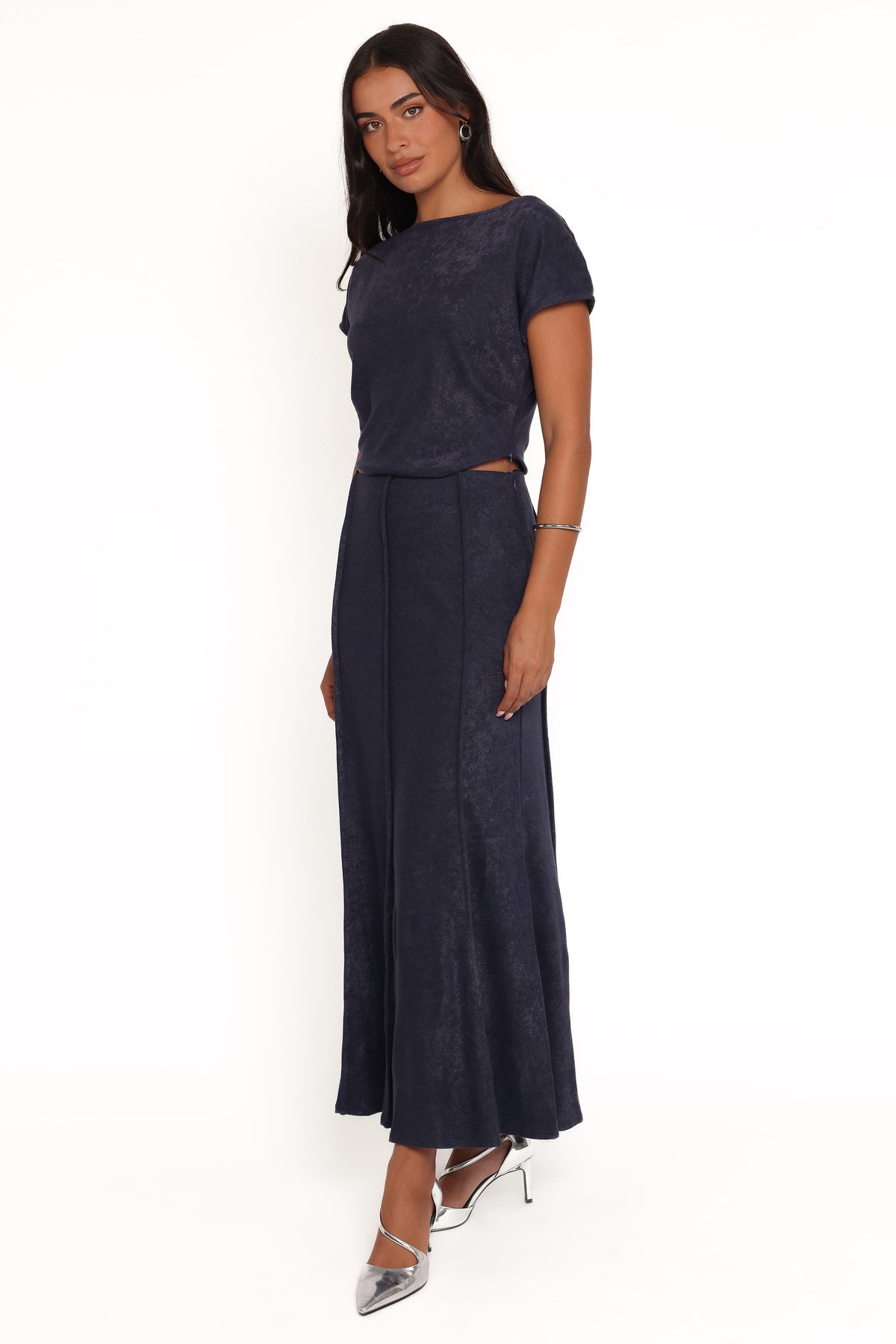 Aria Maxi Skirt Set in Denim Blue – view 3 of 6