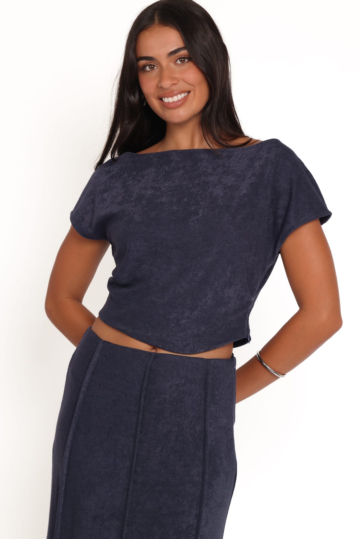 Aria Maxi Skirt Set in Denim Blue – view 2 of 6
