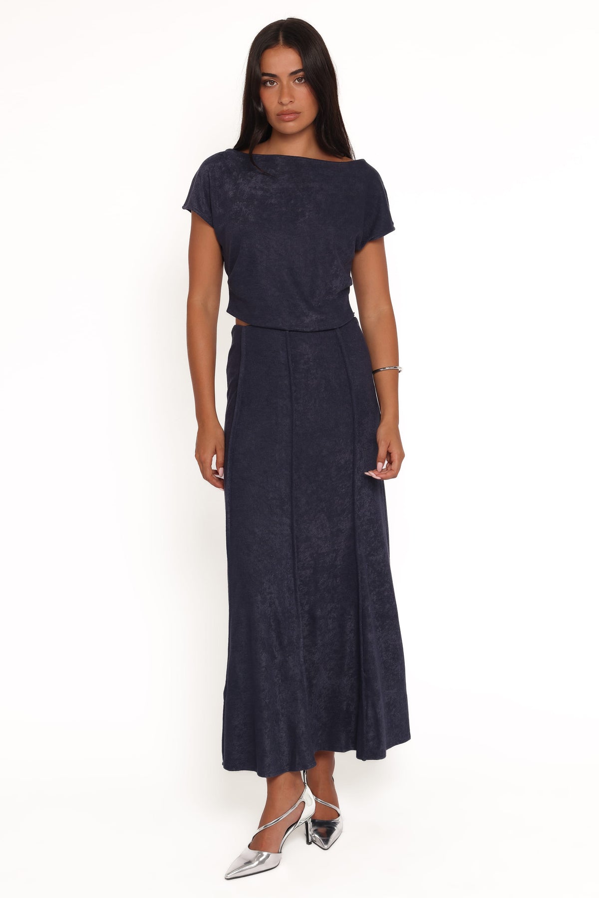 Aria Maxi Skirt Set in Denim Blue – view 1 of 6