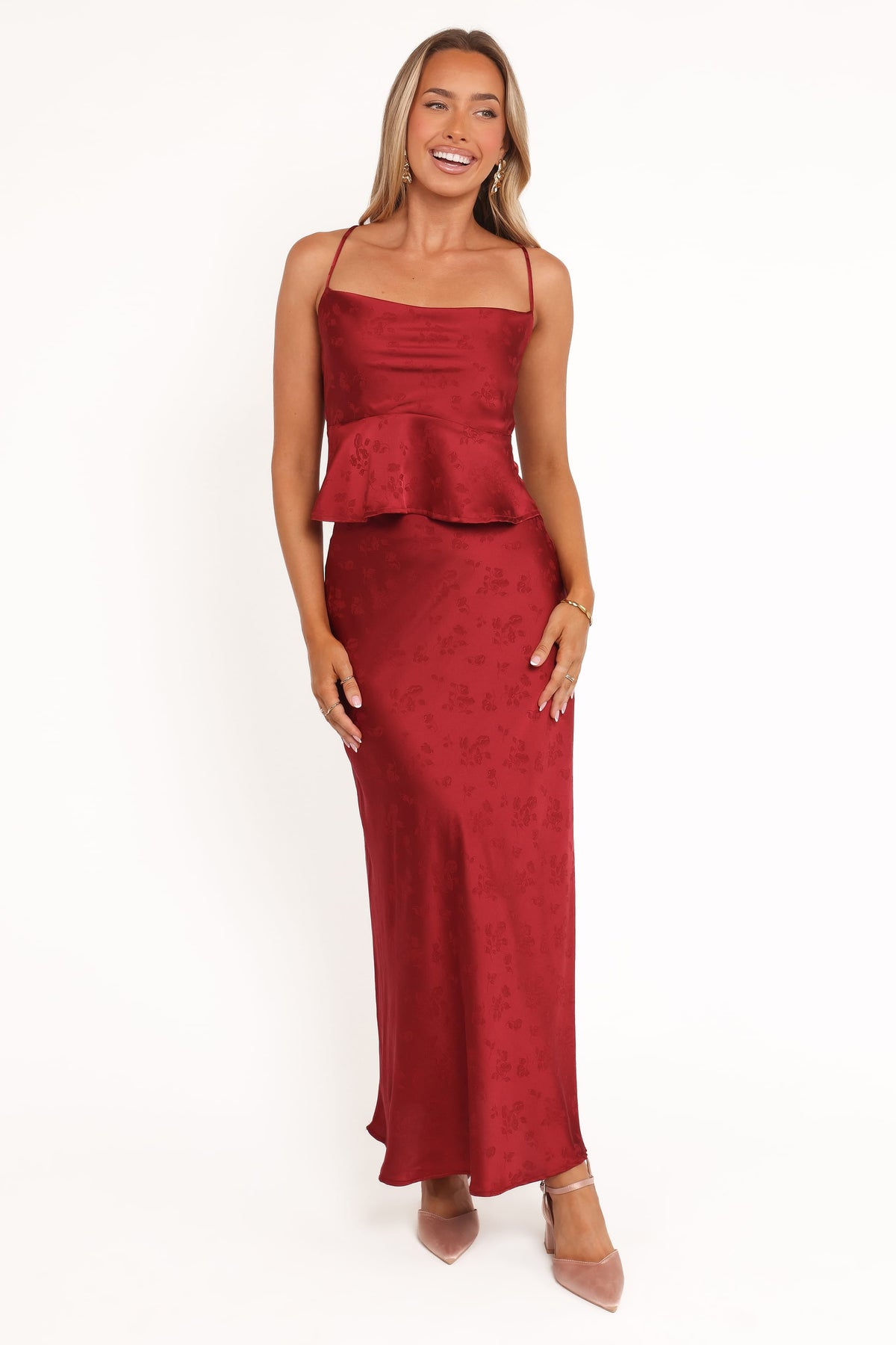 Belle Two Piece Set in Burgundy – view 2 of 9