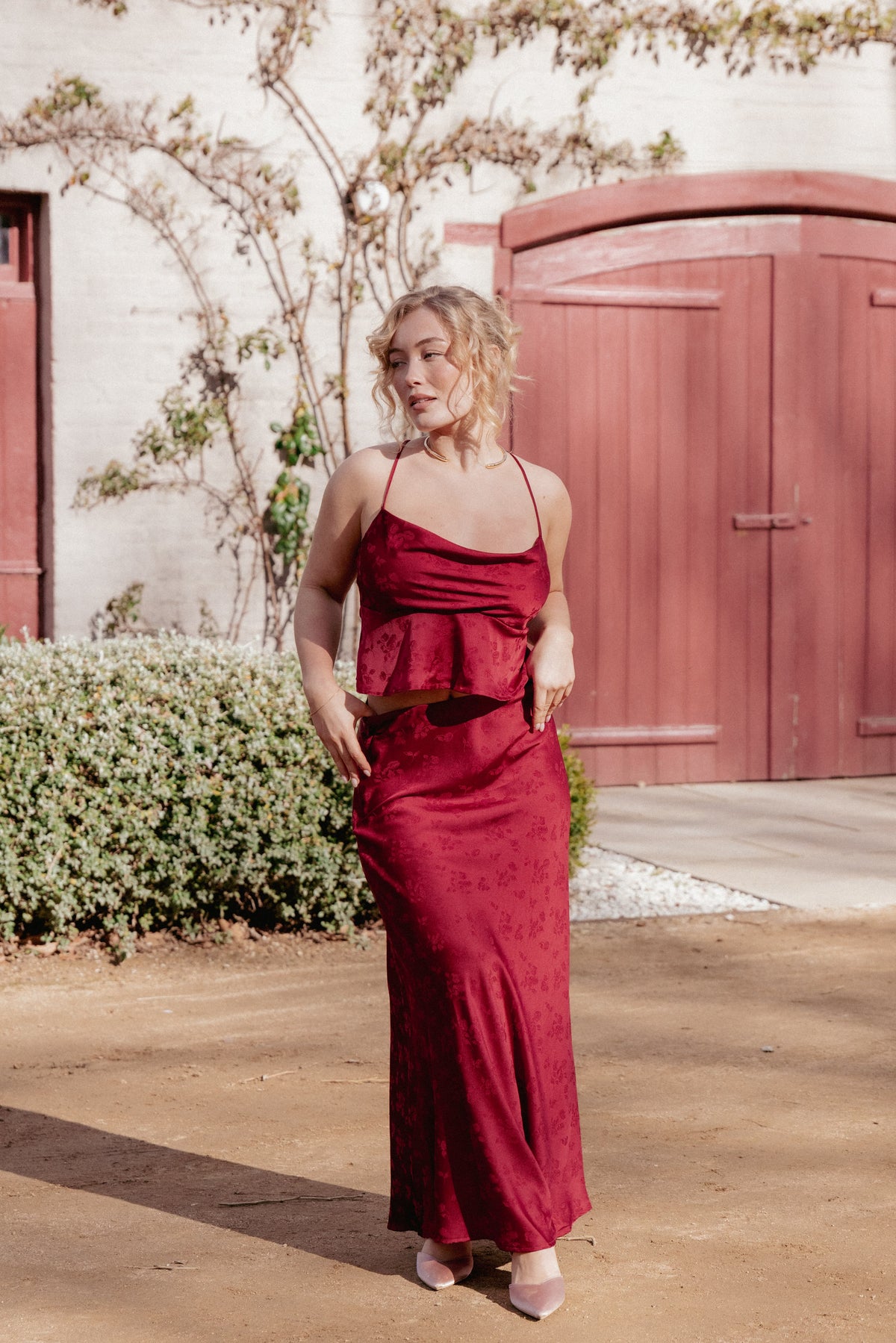Belle Two Piece Set in Burgundy – view 1 of 9