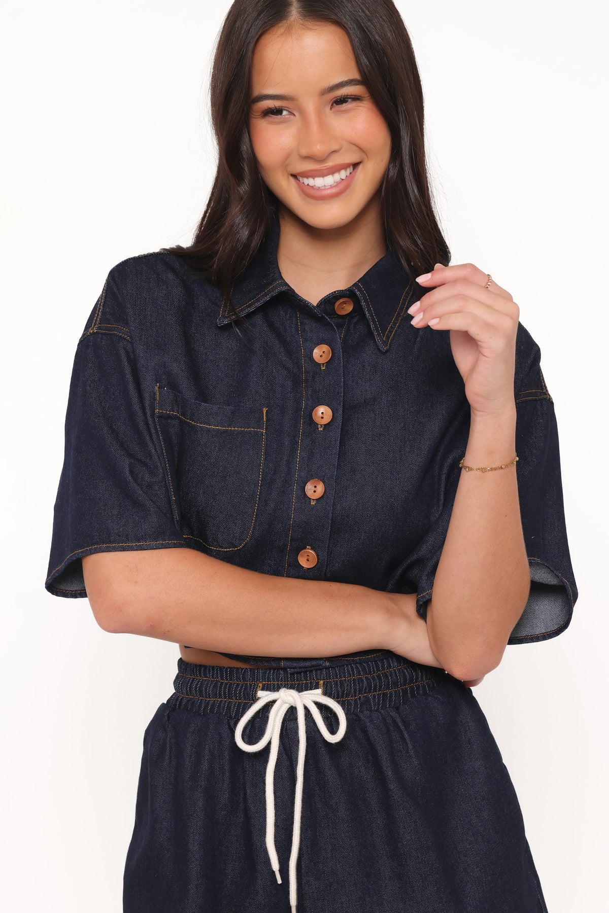Bels Denim Short Set in Indigo – view 3 of 9
