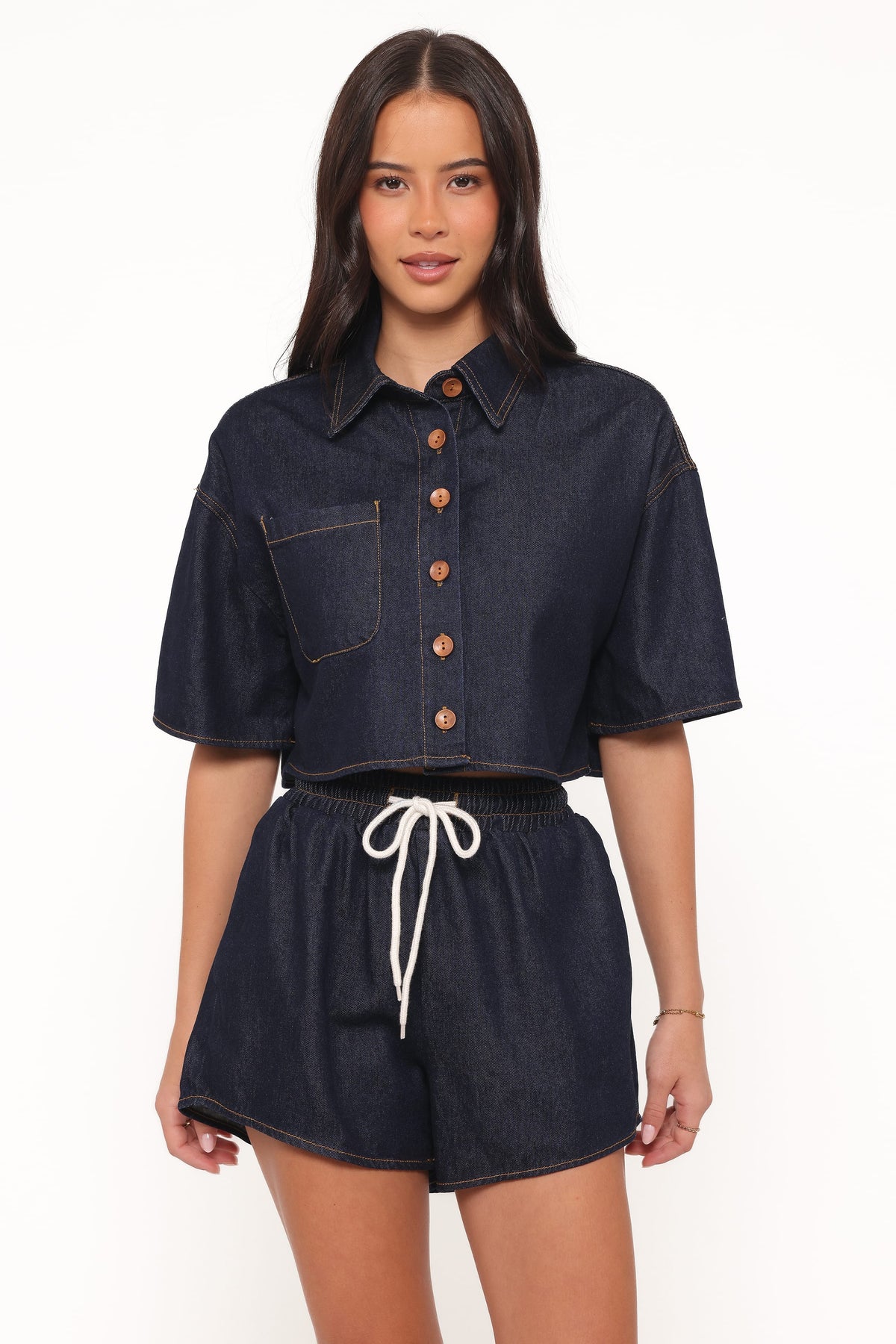 Bels Denim Short Set in Indigo – view 2 of 9