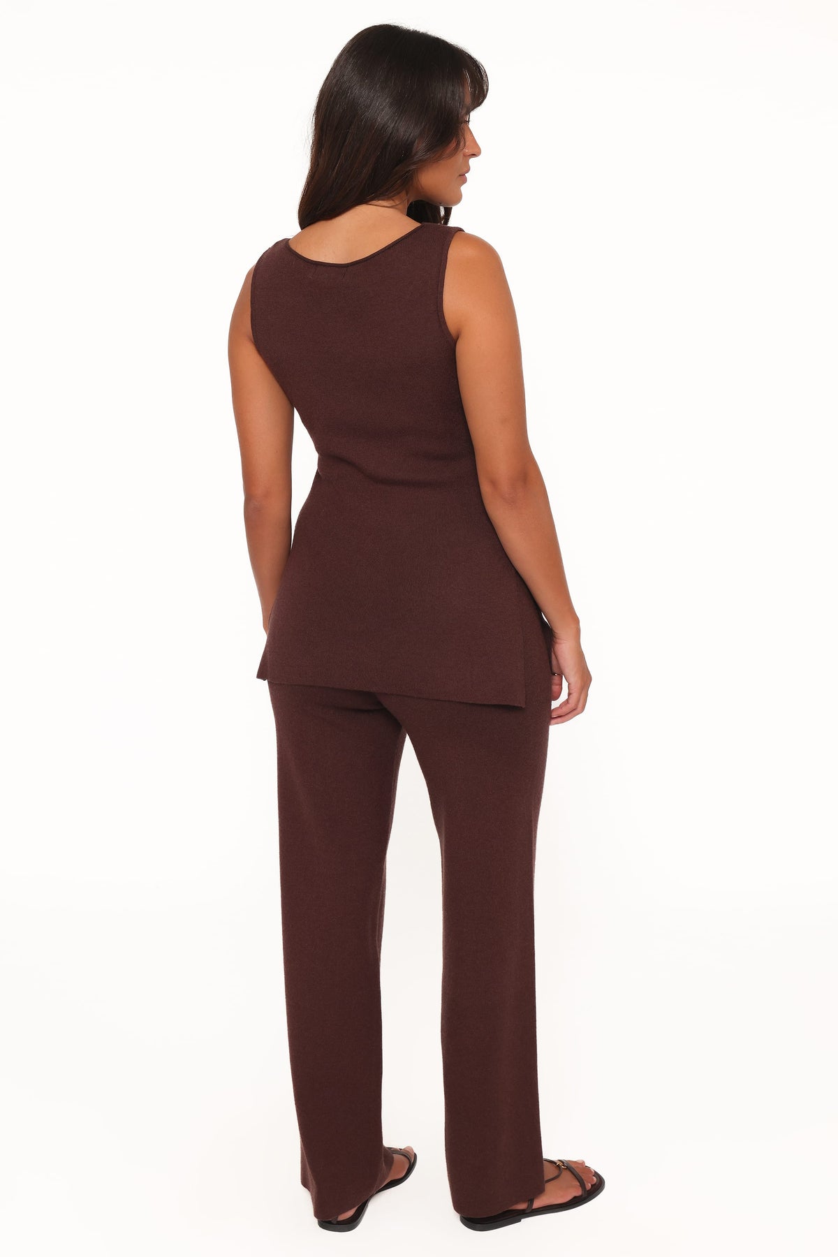 Beth Knitted Pant Set in Chocolate – view 5 of 9