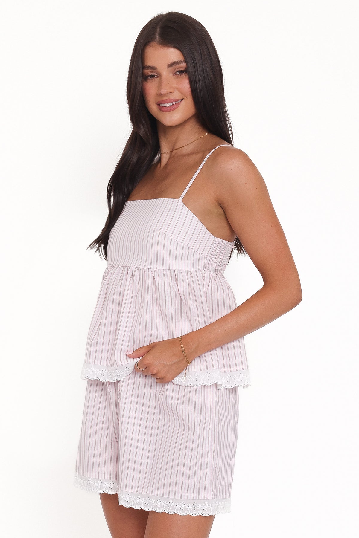 Bridie Short Set in Pink Stripe – view 4 of 7