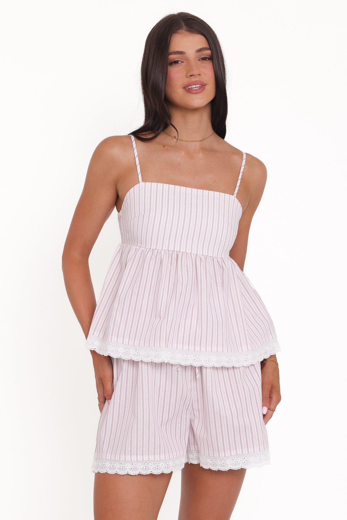 Bridie Short Set in Pink Stripe – view 1 of 7