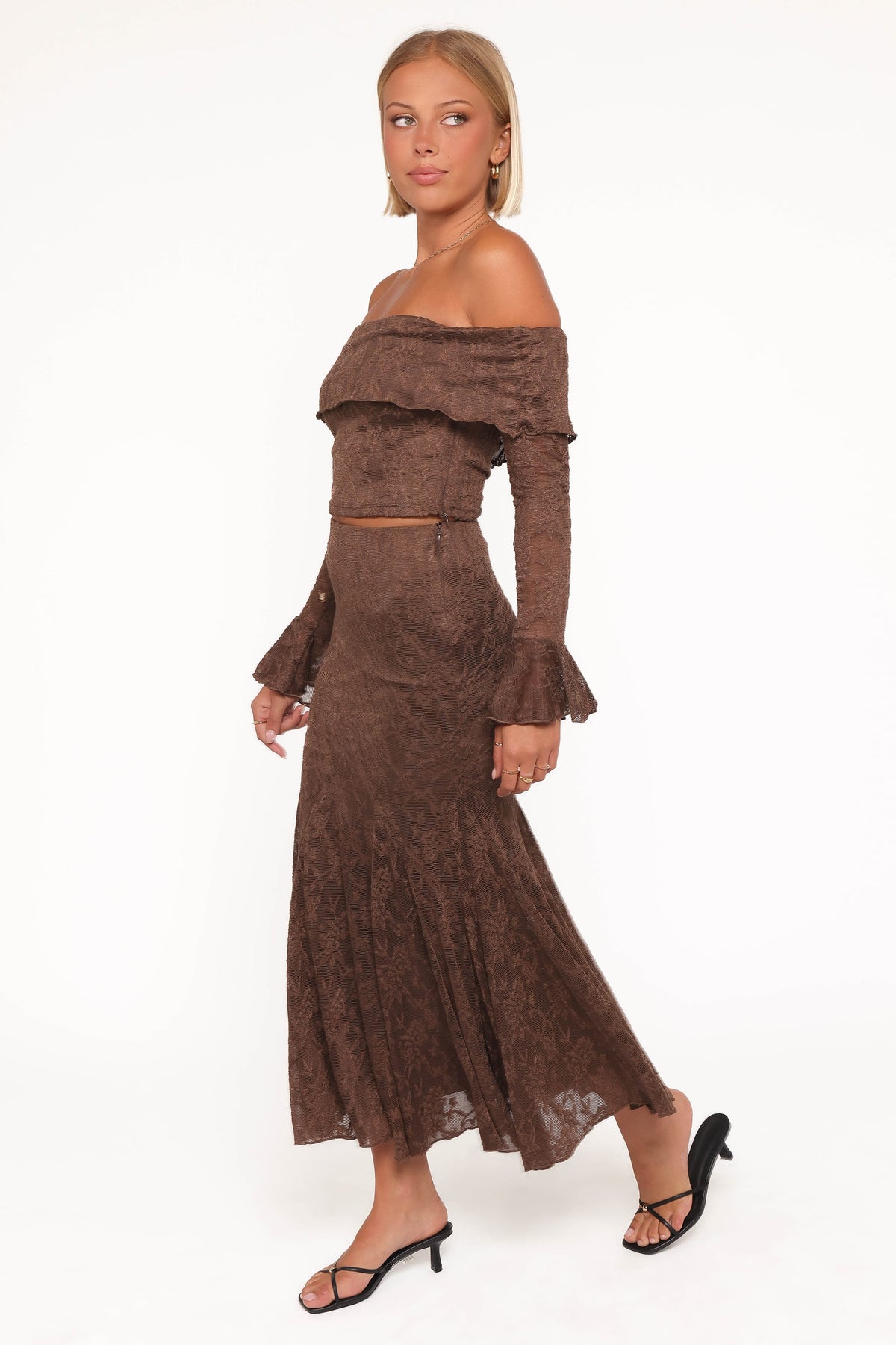 Bromley Lace Skirt Set in Brown – view 1 of 8