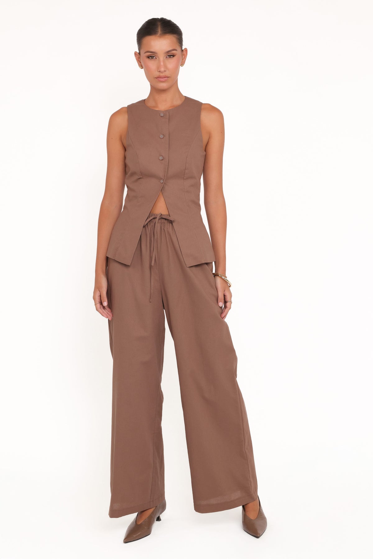 Caitlin Pant Set in Brown – view 2 of 10