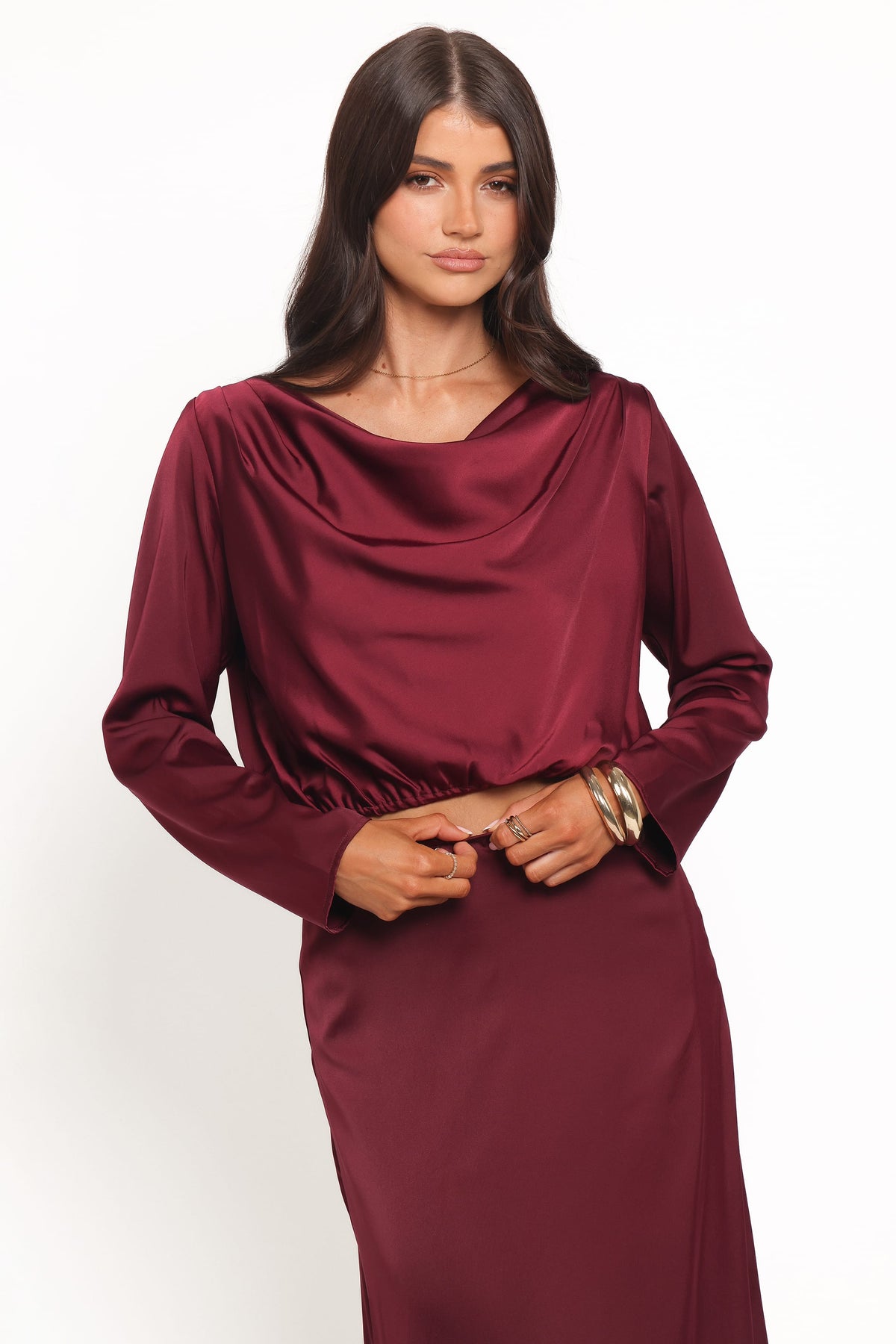 Catherine Skirt Set in Burgundy – view 2 of 6