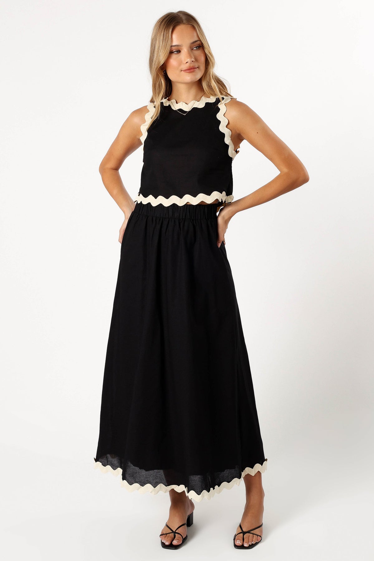Chrissy Two Piece Set in Black Cream – view 2 of 8