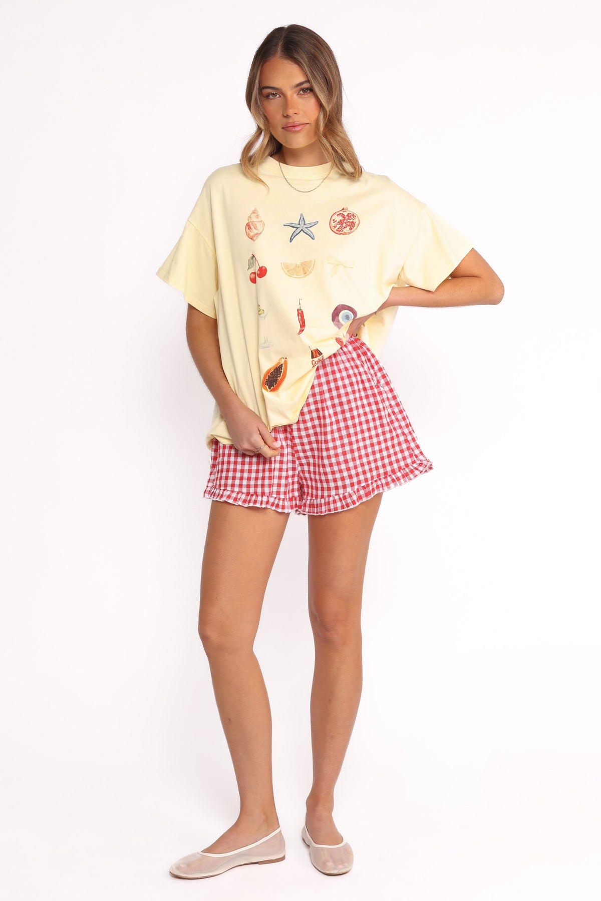 Daphne Short Set in Yellow Red Gingham – view 7 of 10