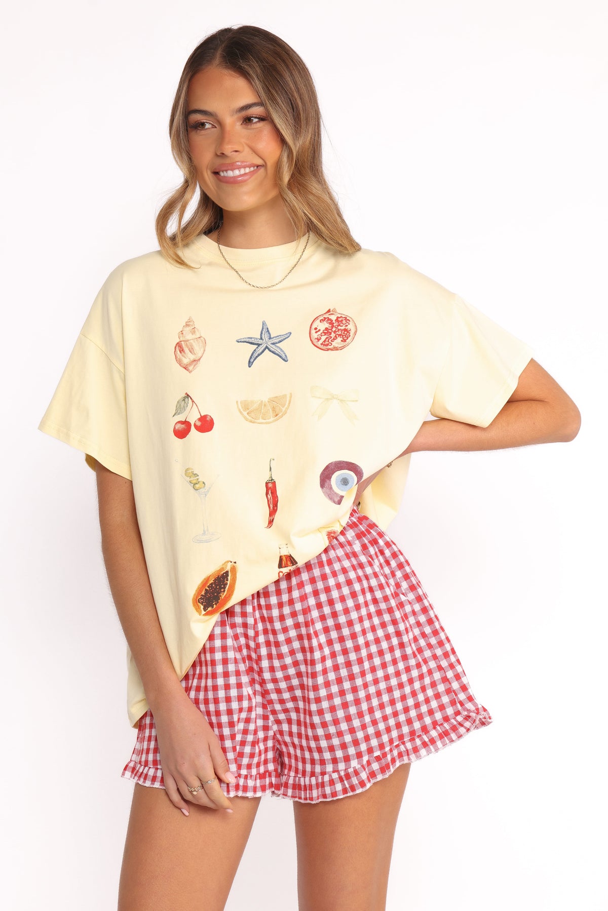 Daphne Short Set in Yellow Red Gingham – view 2 of 10