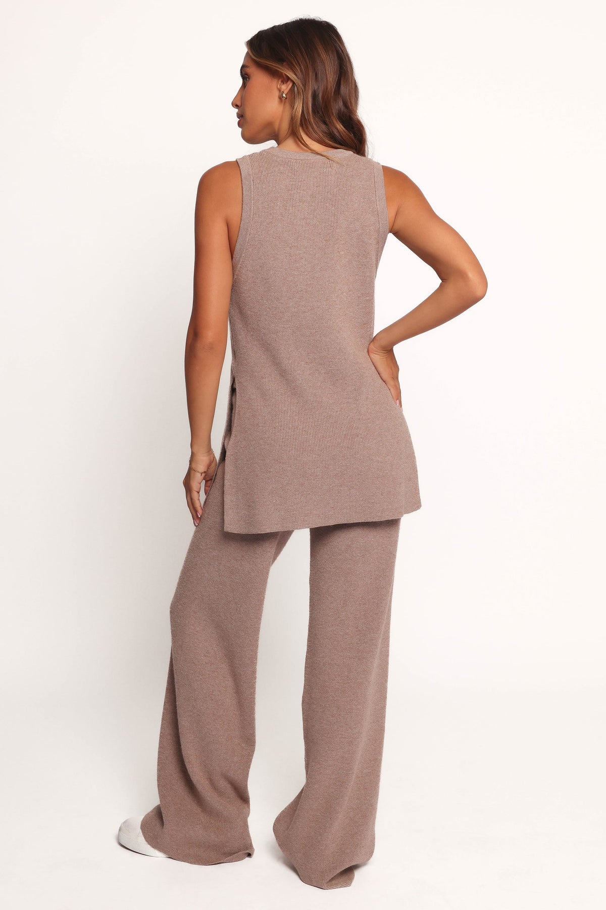 Ellory Knitted Pant Set in Taupe Marle – view 3 of 8