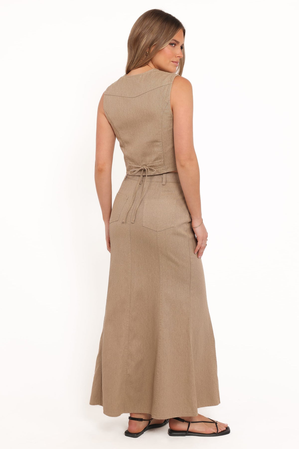 Giselle Skirt Set in Beige – view 3 of 10