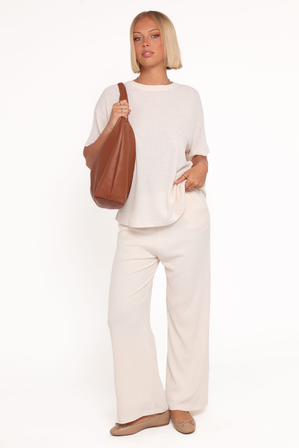 Granger Knit Pant Set in Cream – view 1 of 6