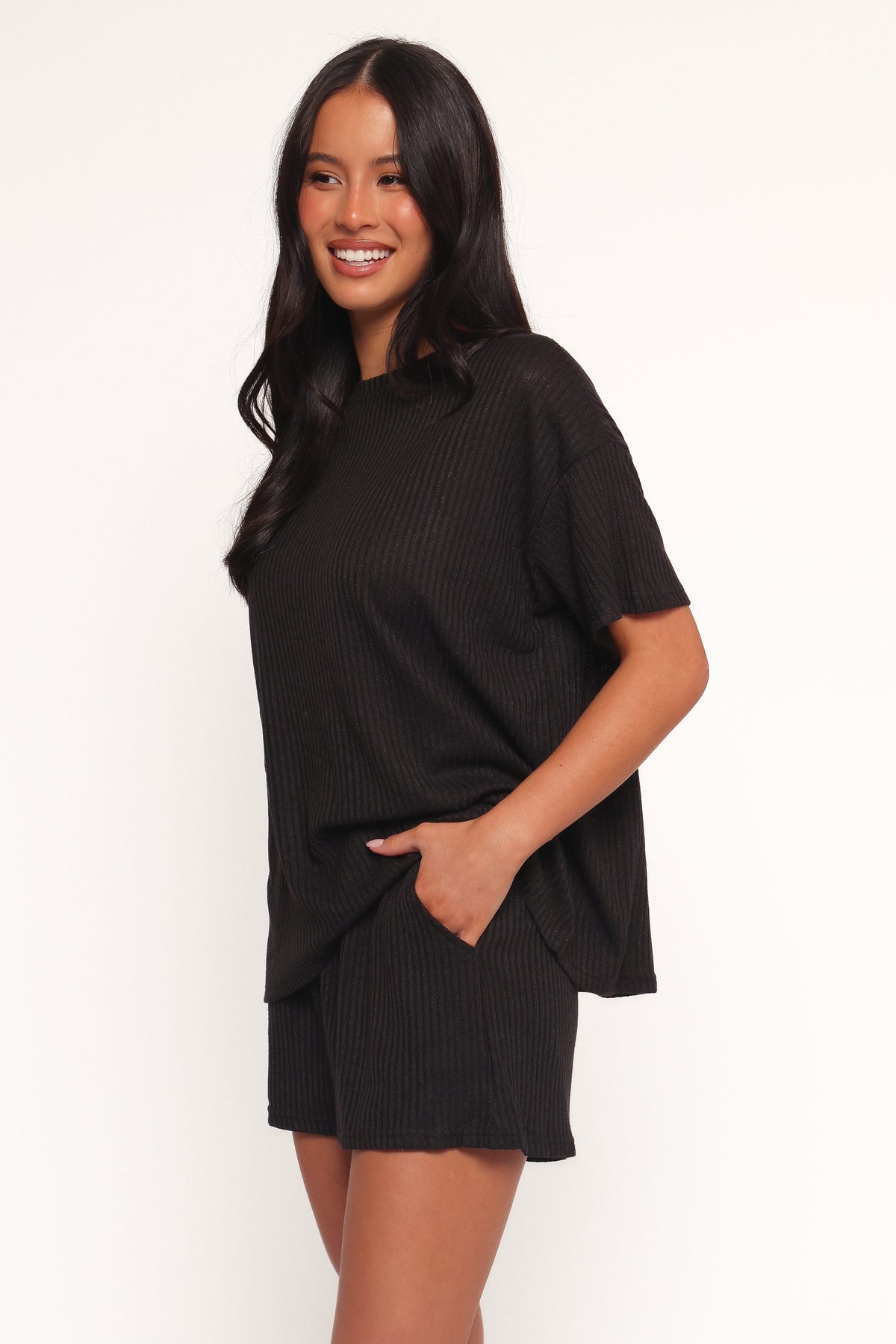 Granger Knit Short Set in Black – view 3 of 7